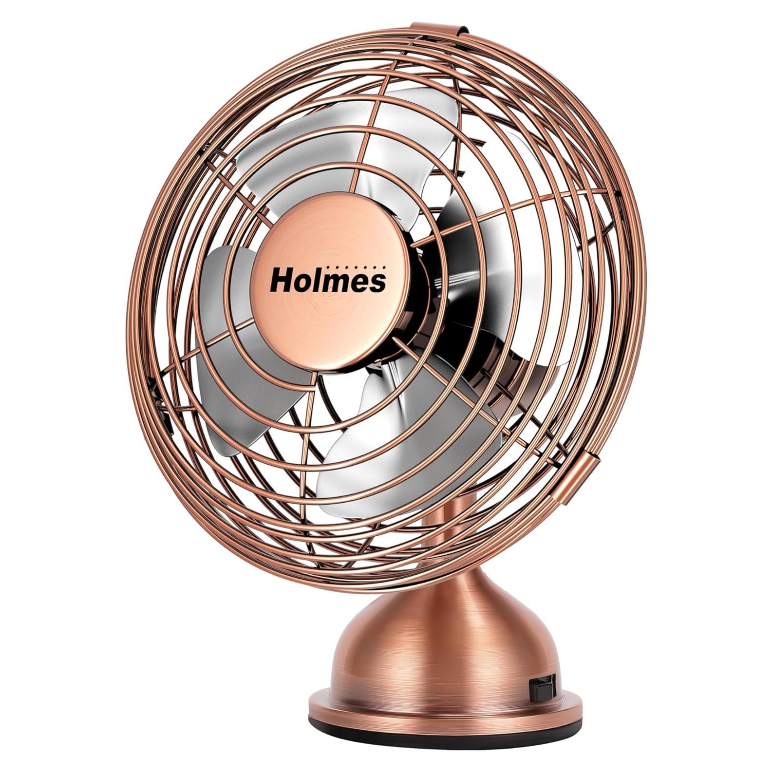 Ventilador de Escritorio Mini USB HOLMES Heritage 10 cm Cobre