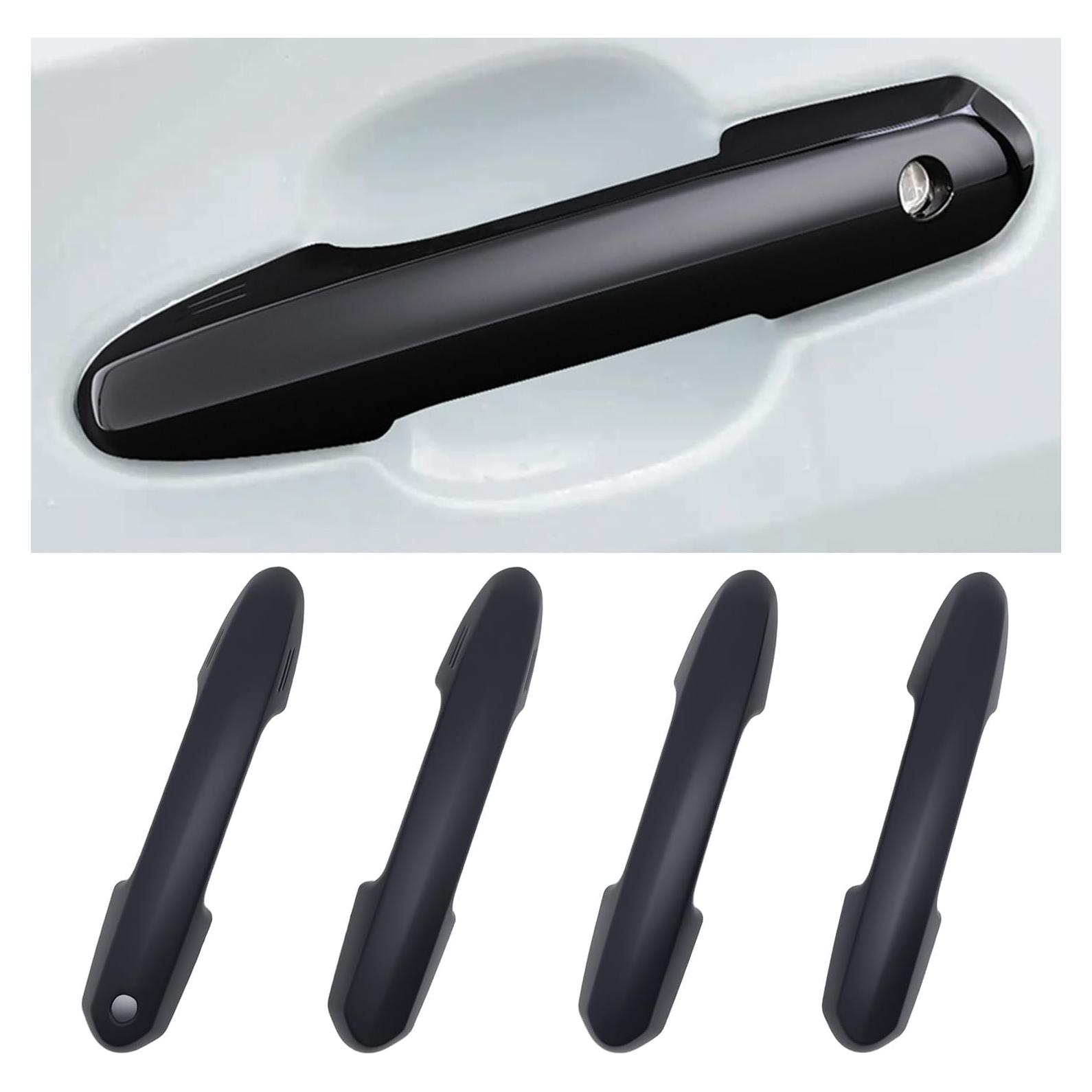 Cubierta Protectora Manija Puerta Auto Zacxoxsr Negro Mate