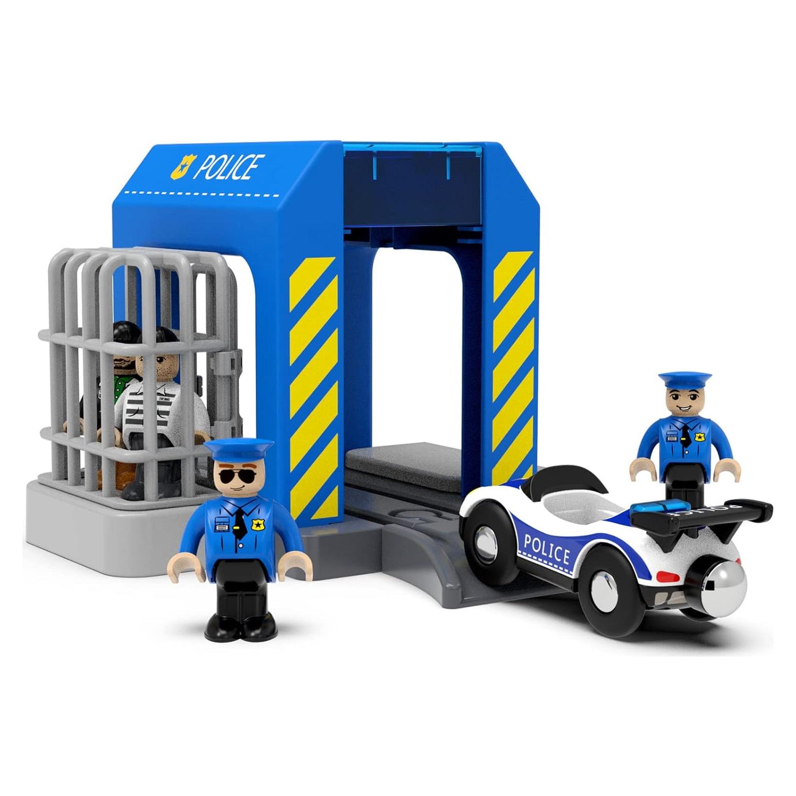 Estación de Policía May & Z para Vías de Tren de Madera