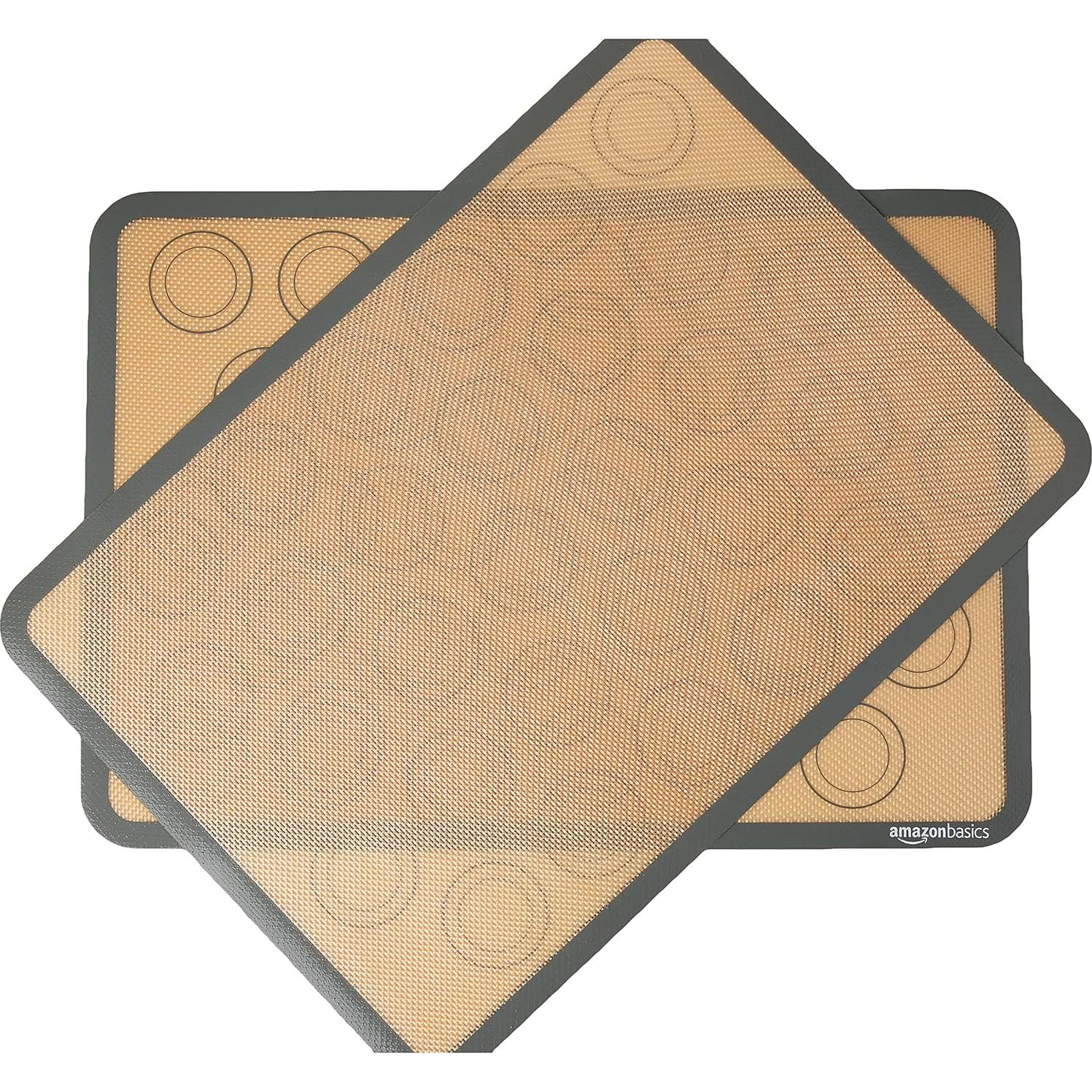 Alfombrilla de Silicona Antiadherente Amazon Basics para Macarons - Paquete de 2