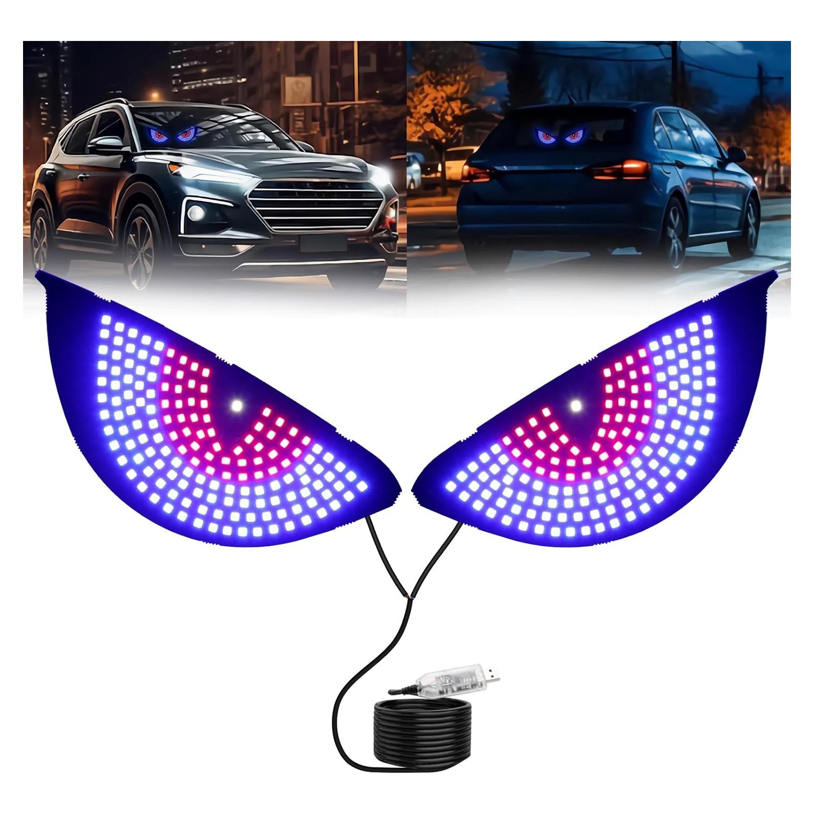 Luz LED Ojos del Diablo LECART para Autos USB Rojo y Azul