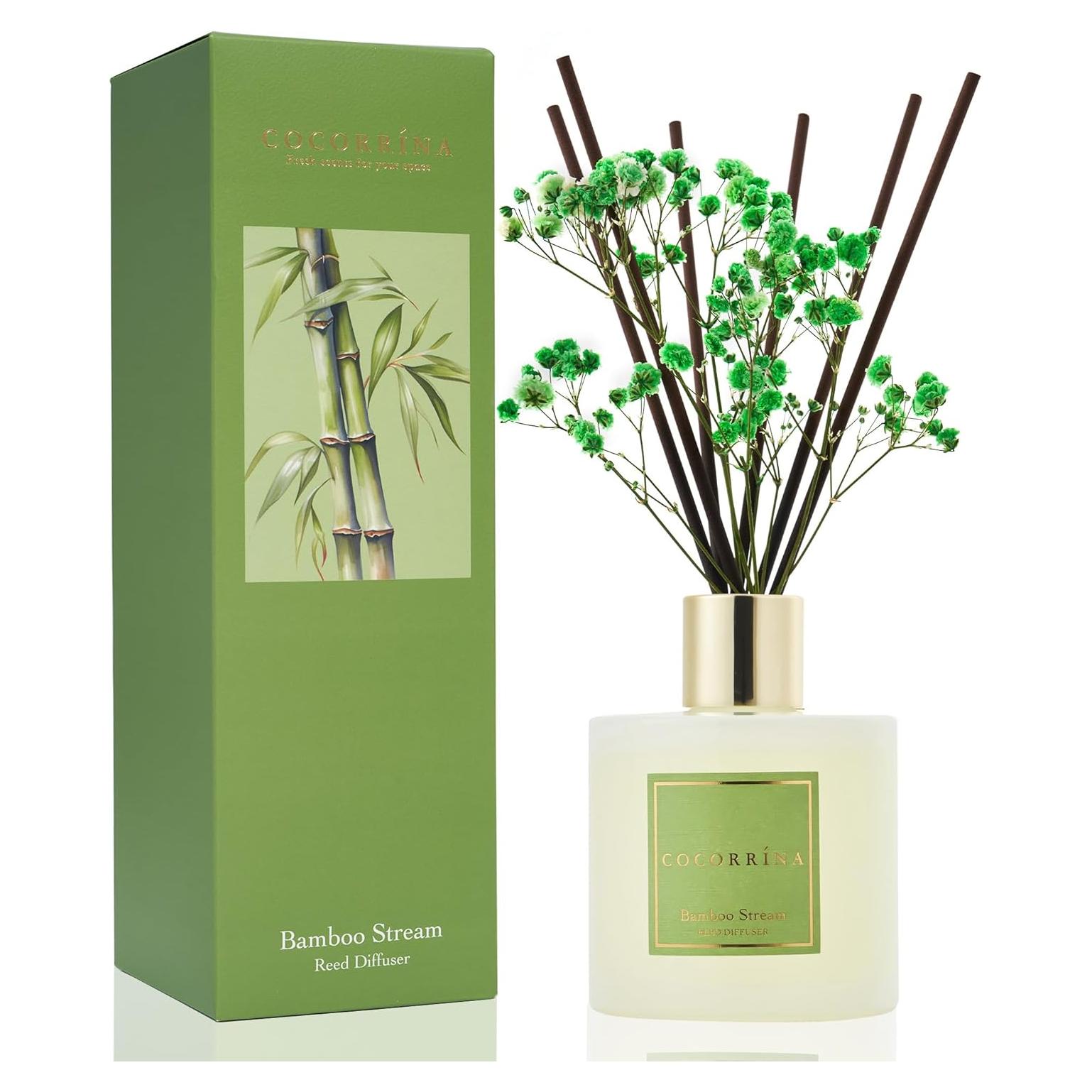 Difusor Aromático Cocorrína Bamboo Stream 198 ml con 8 Varillas