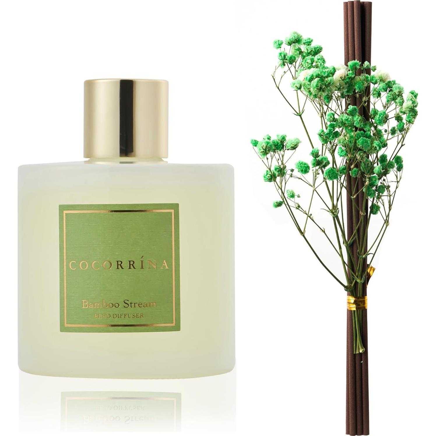 Difusor Aromático Cocorrína Bamboo Stream 198 ml con 8 Varillas