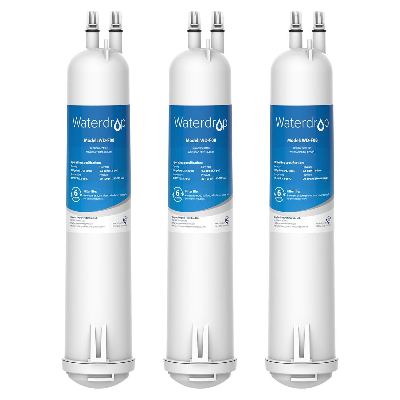 Filtro de Agua Waterdrop WD-F08 para Refrigerador - 3 Piezas