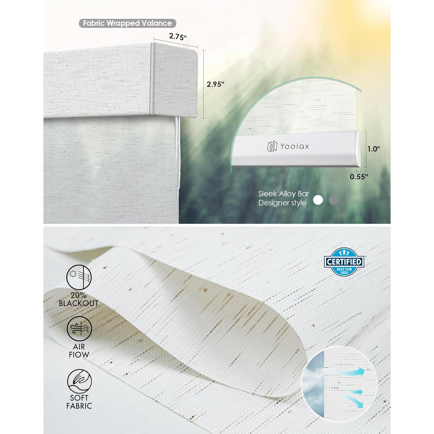 Cortinas Motorizadas Yoolax 152x152 cm Semi Sheer Blanco Estrellado