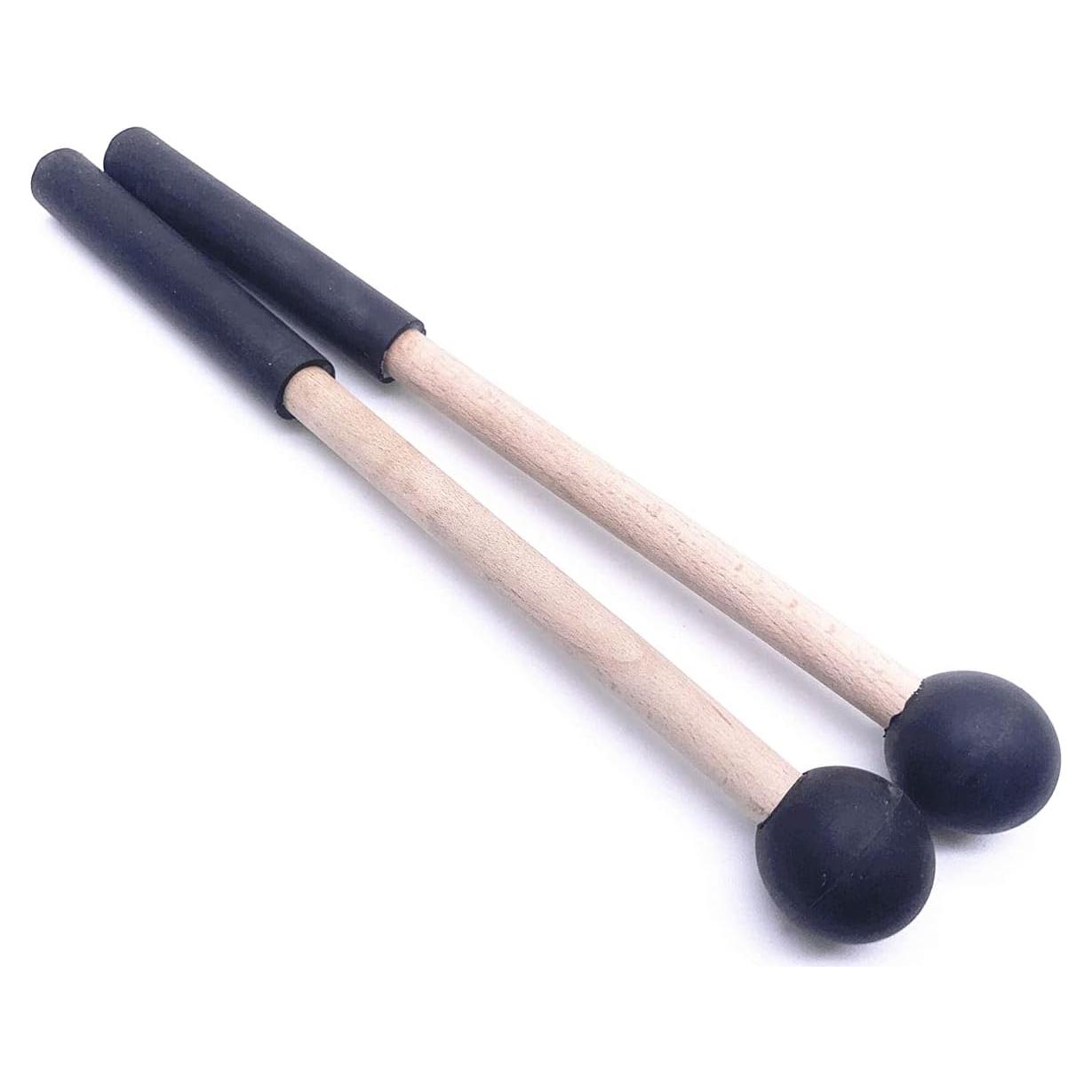 Palos de Percusión Jiayouy 21.59 cm Cabeza de Goma Negro