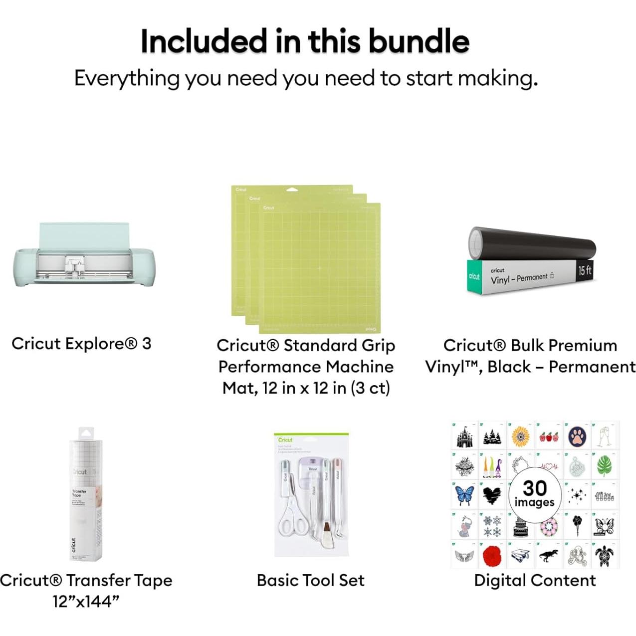 Cricut Explore 3 Máquina de Corte - Paquete Vinilo Inicio