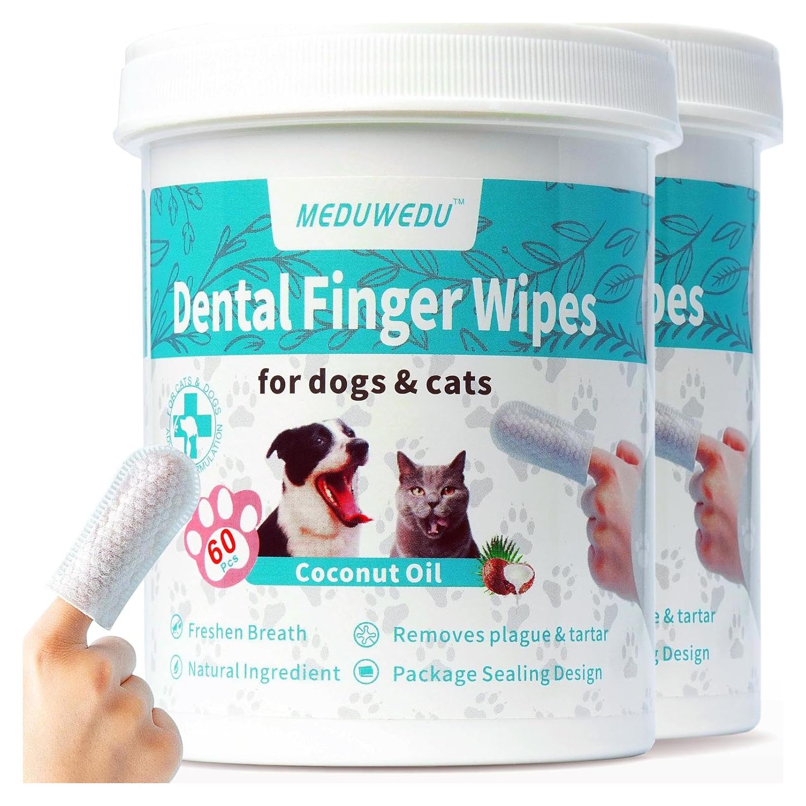 Toallitas Dentales para Mascotas MEDUWEDU 120 Unidades Coco