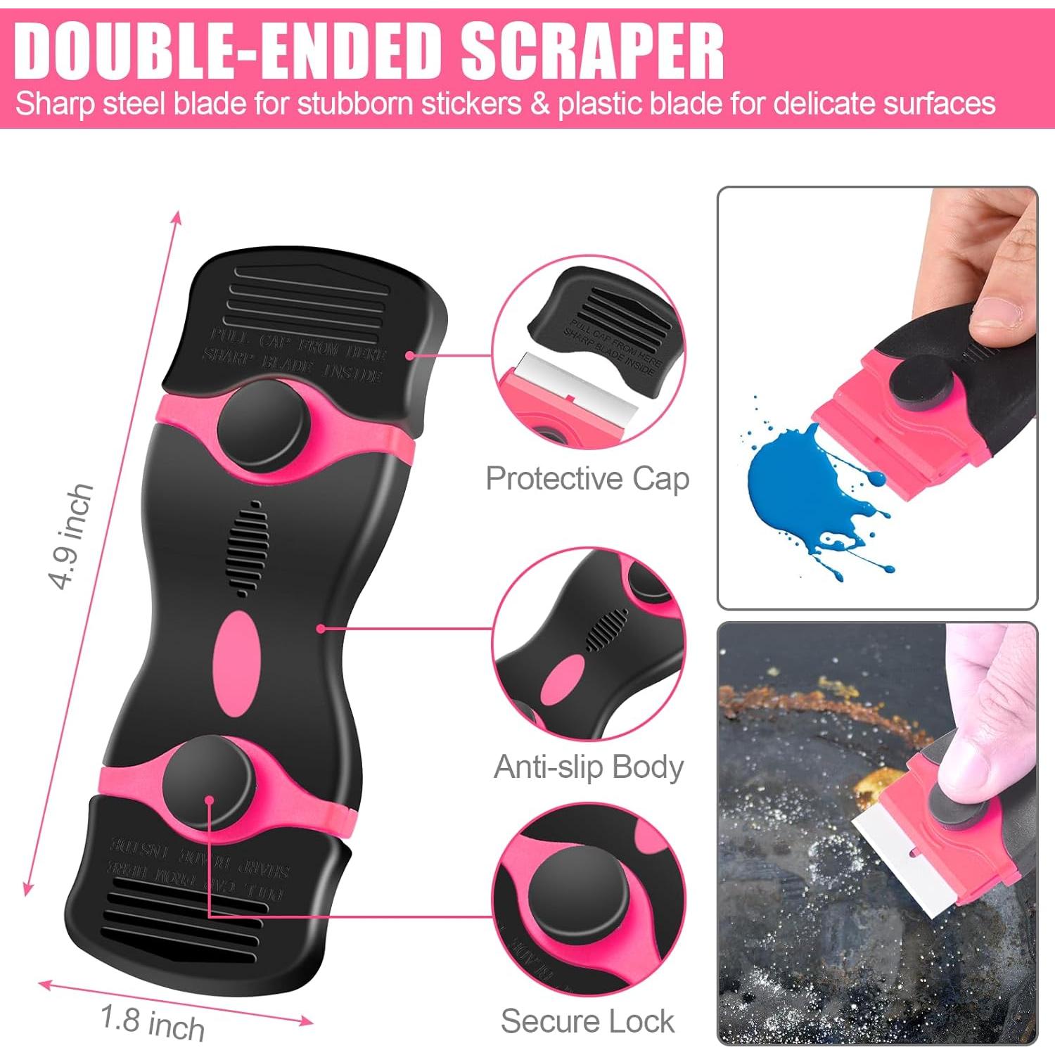 Conjunto de 4 Raspadores de Cuchilla NECAMOCU con 50 Cuchillas