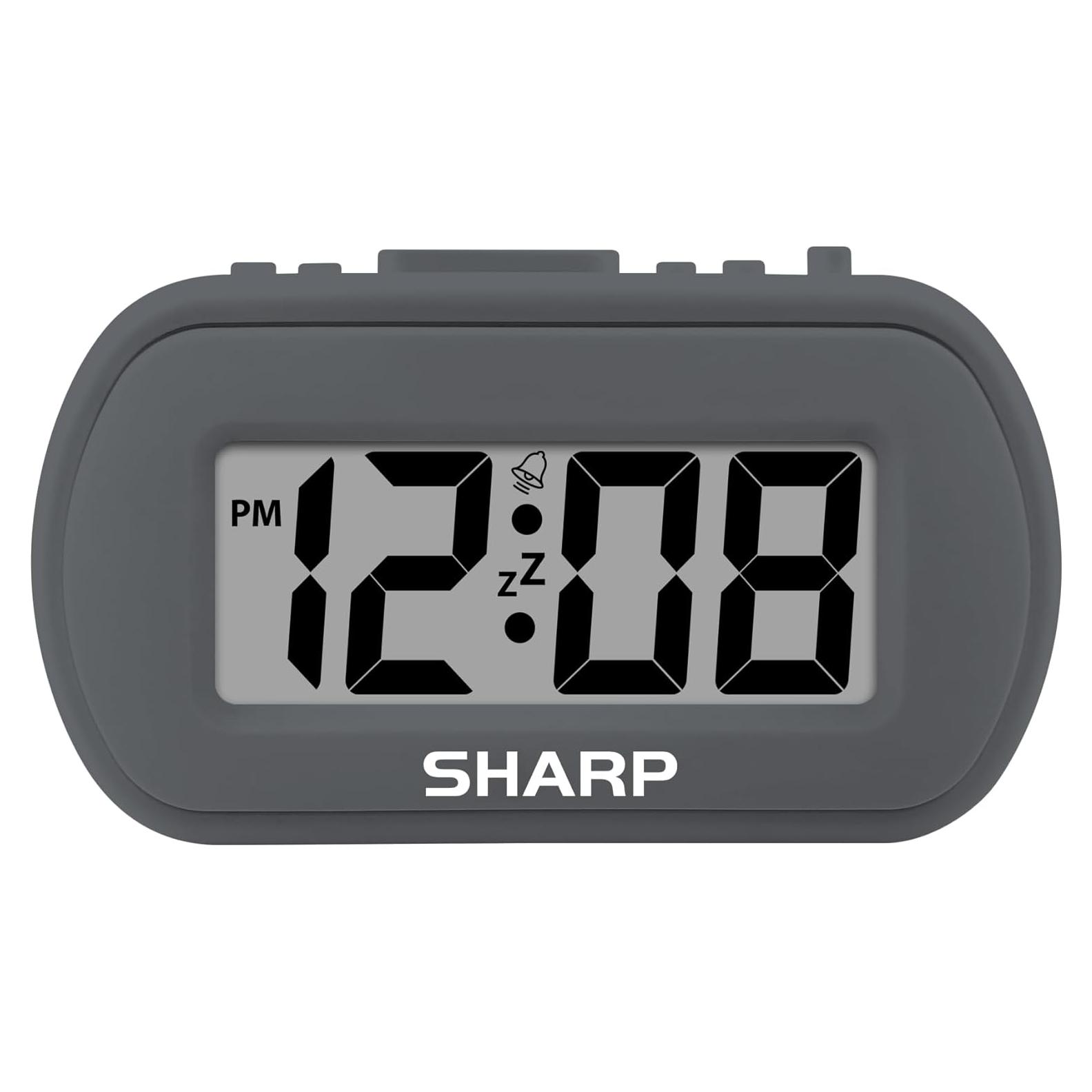 Reloj Despertador Digital SHARP SPC483 - Goma Suave Negro