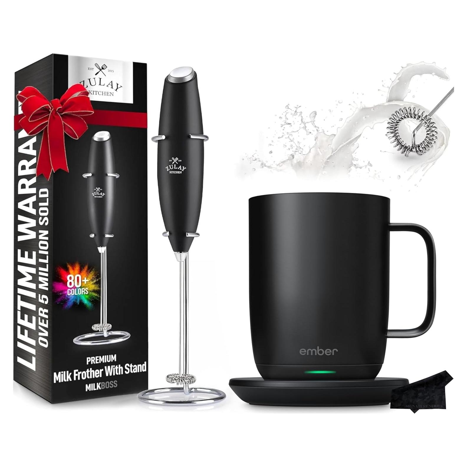 Taza Inteligente Ember 414ml + Espumador Zulay Negro