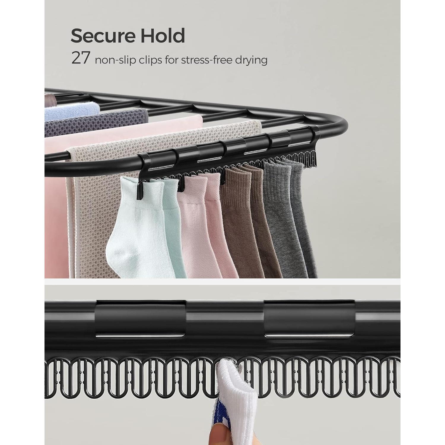 Estante para Secar Ropa SONGMICS Plegable 2 Niveles 33 Varillas