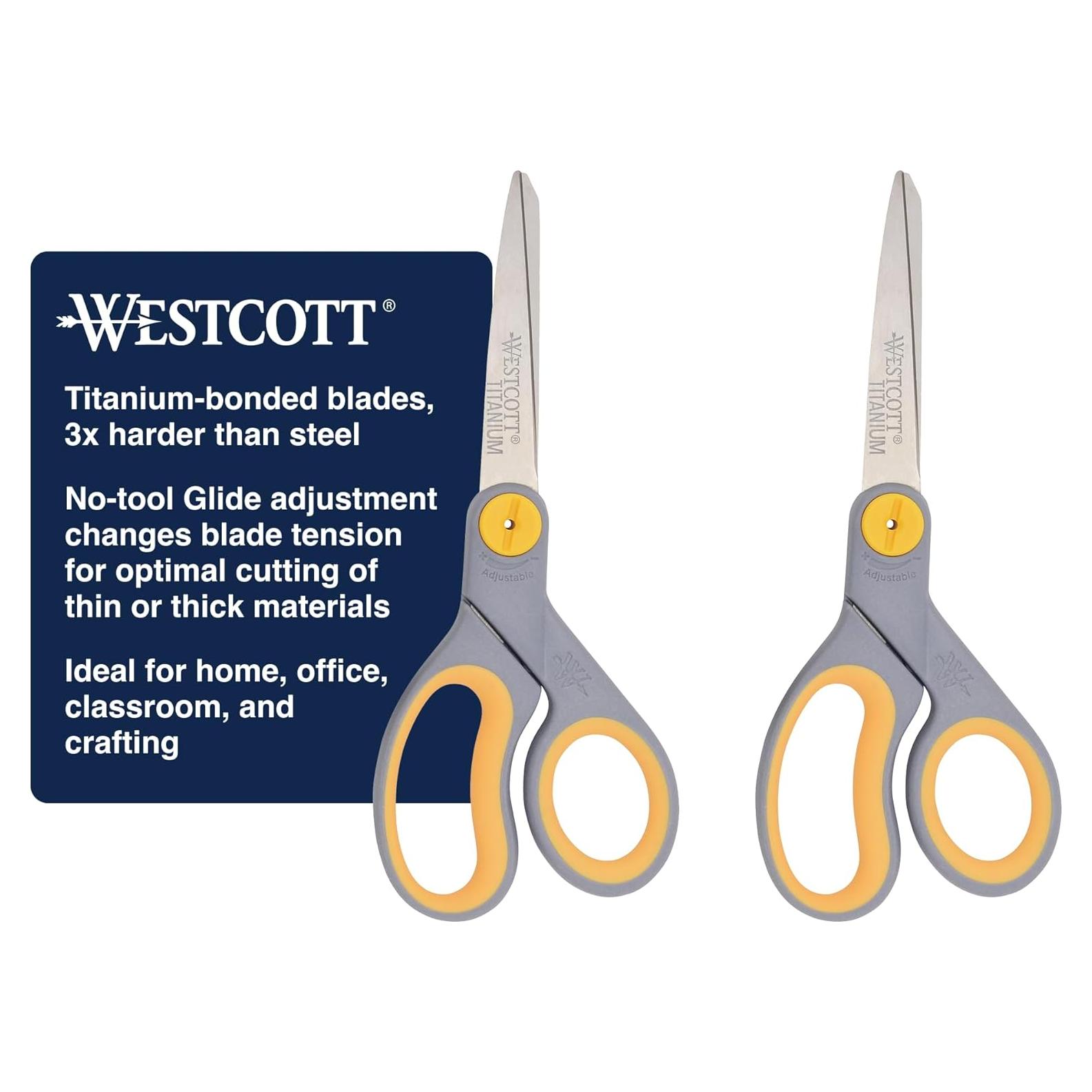 Tijeras de Titanio Westcott 11.43 cm Paquete de 2 Gris/Amarillo