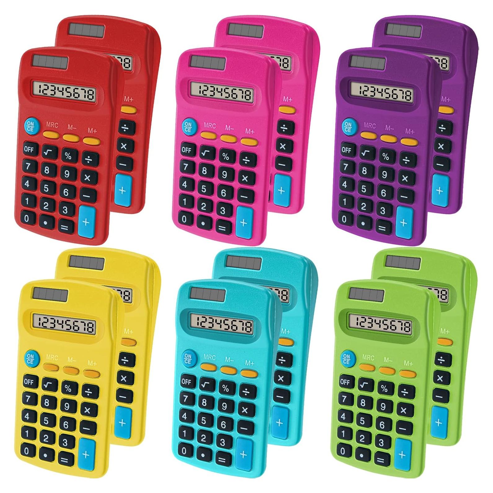 Calculadora de bolsillo Erinnmy 12 piezas multicolor 8 dígitos