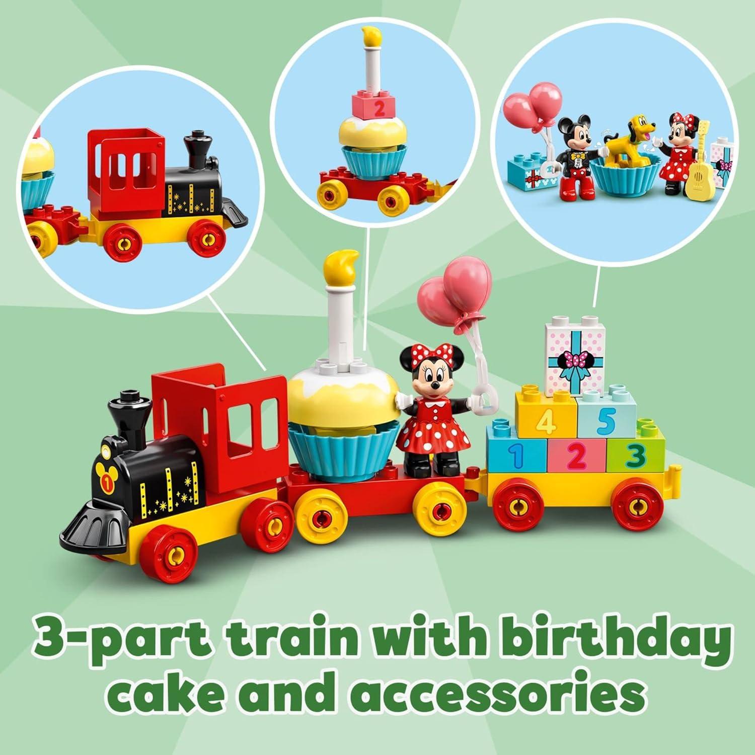 LEGO DUPLO Tren de Cumpleaños Disney Mickey y Minnie 22 Piezas