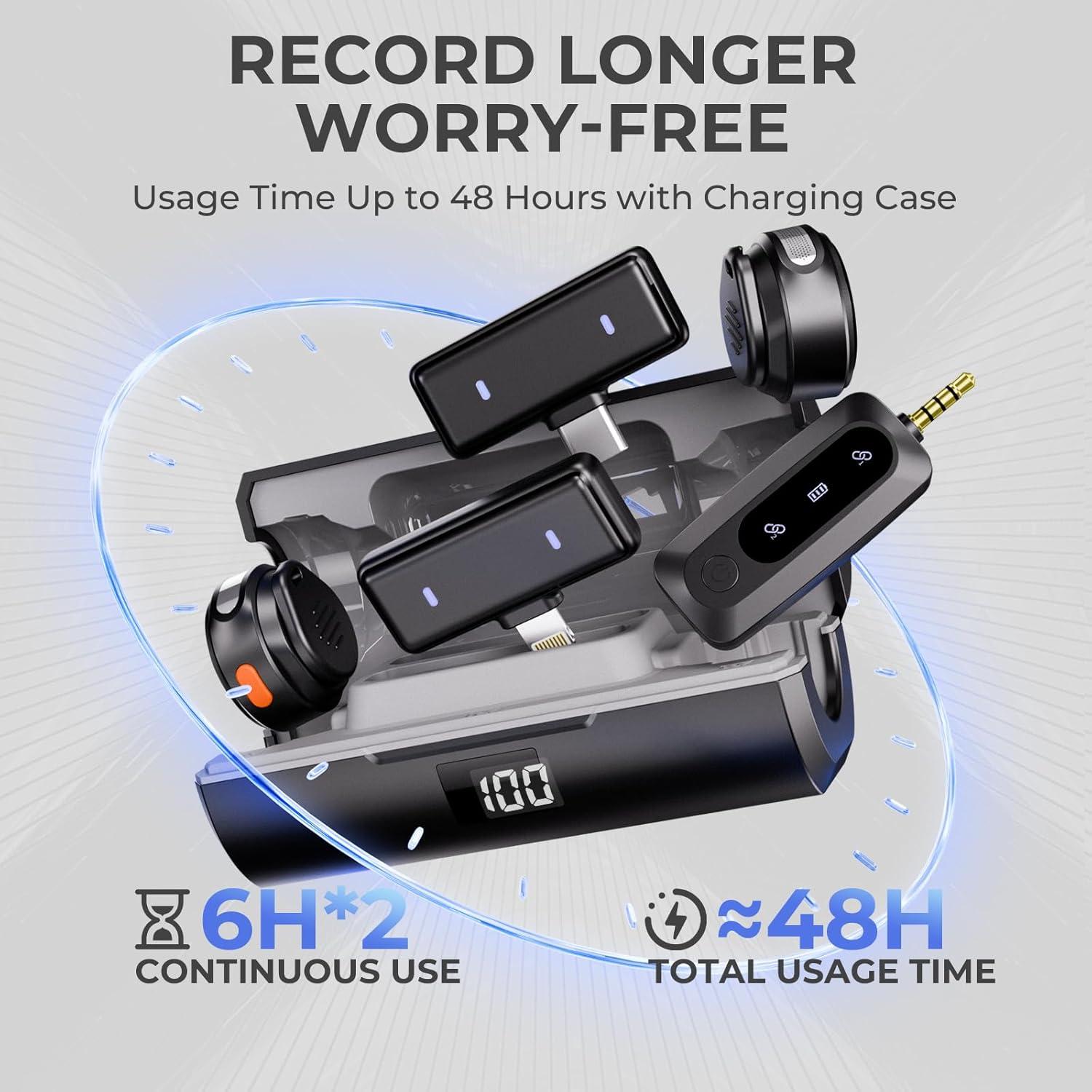 Micrófono Lavalier Inalámbrico Moman MP-BMC1M-BK para iPhone/Android