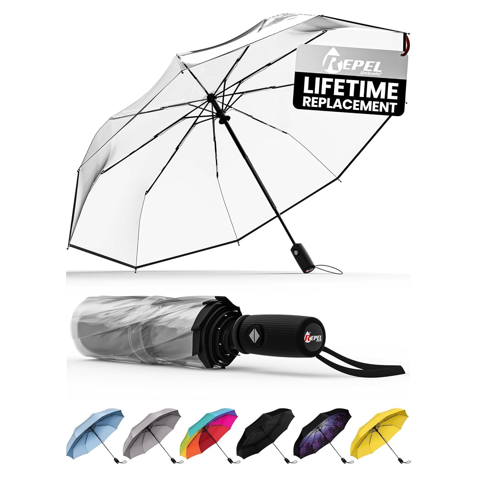 Paraguas de Viaje Repel Umbrella Compacto a Prueba de Viento