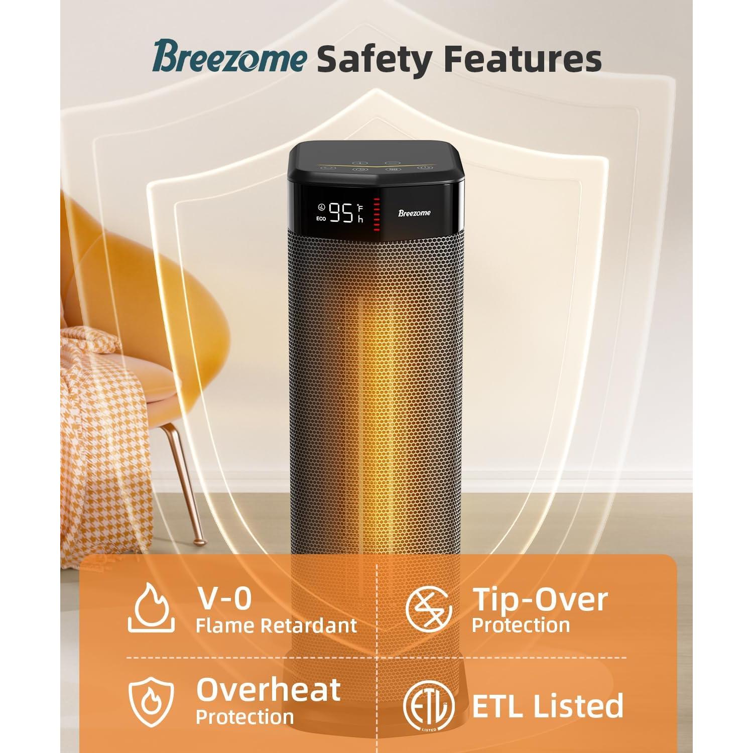 Calefactor Eléctrico BREEZOME MG26QN 1500W Oscilante 90°