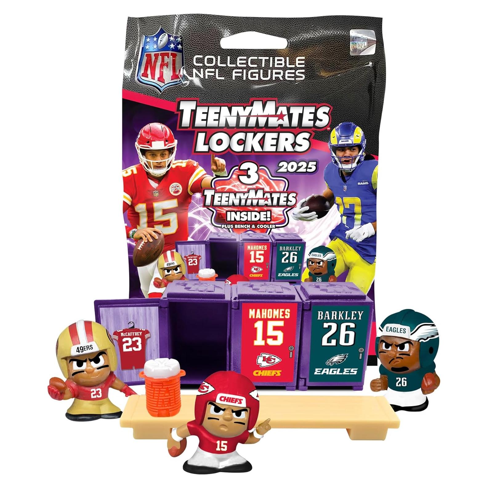 Teenymates Party Animal 2024-2025 Lockers NFL Series 13 Football Figures, 1 Mystery Pack