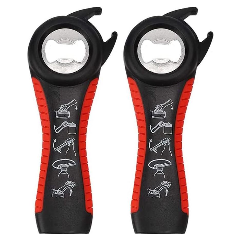 Paquete de 2 Abridores Multifuncionales Mailaoqi 5 en 1 Negro