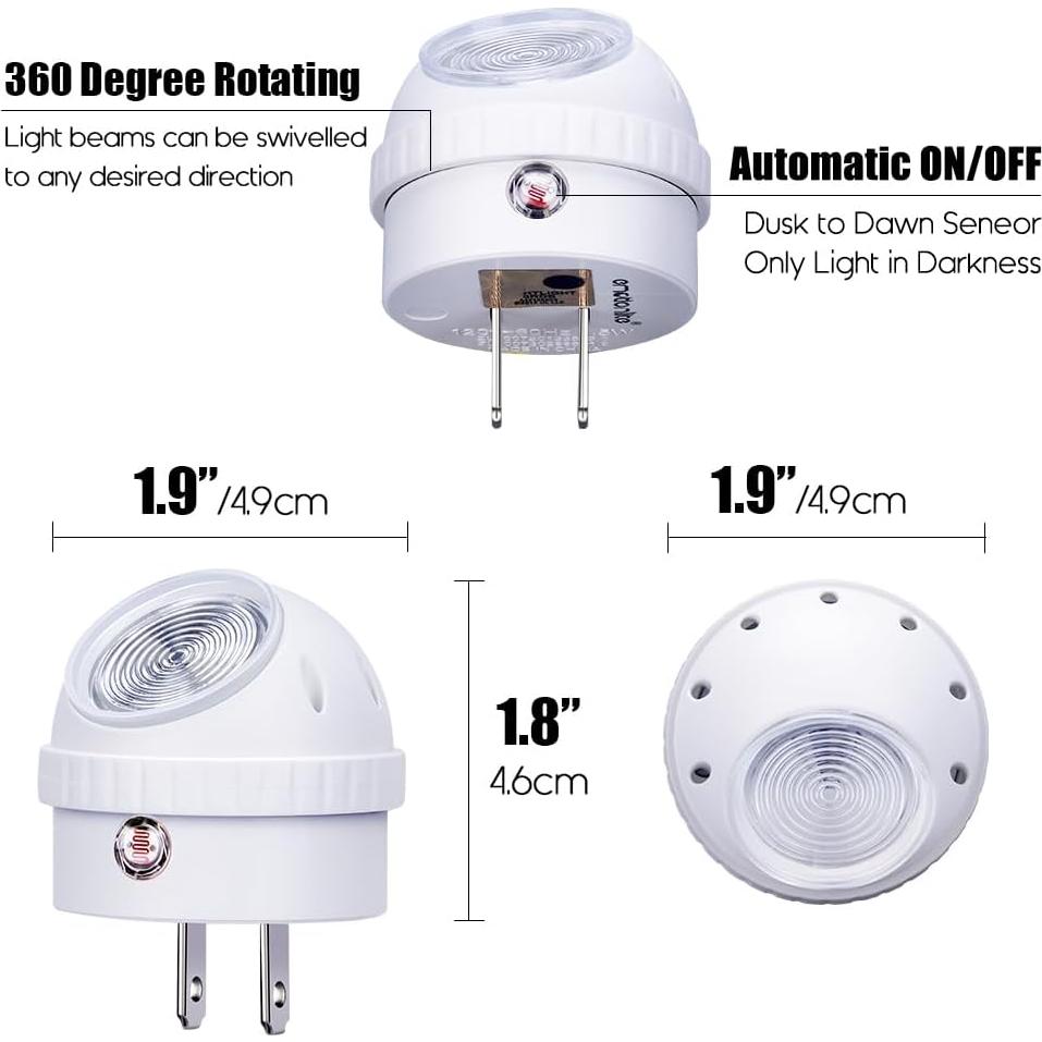 Emotionlite Luz Nocturna LED 2700K Enchufable Paquete de 4