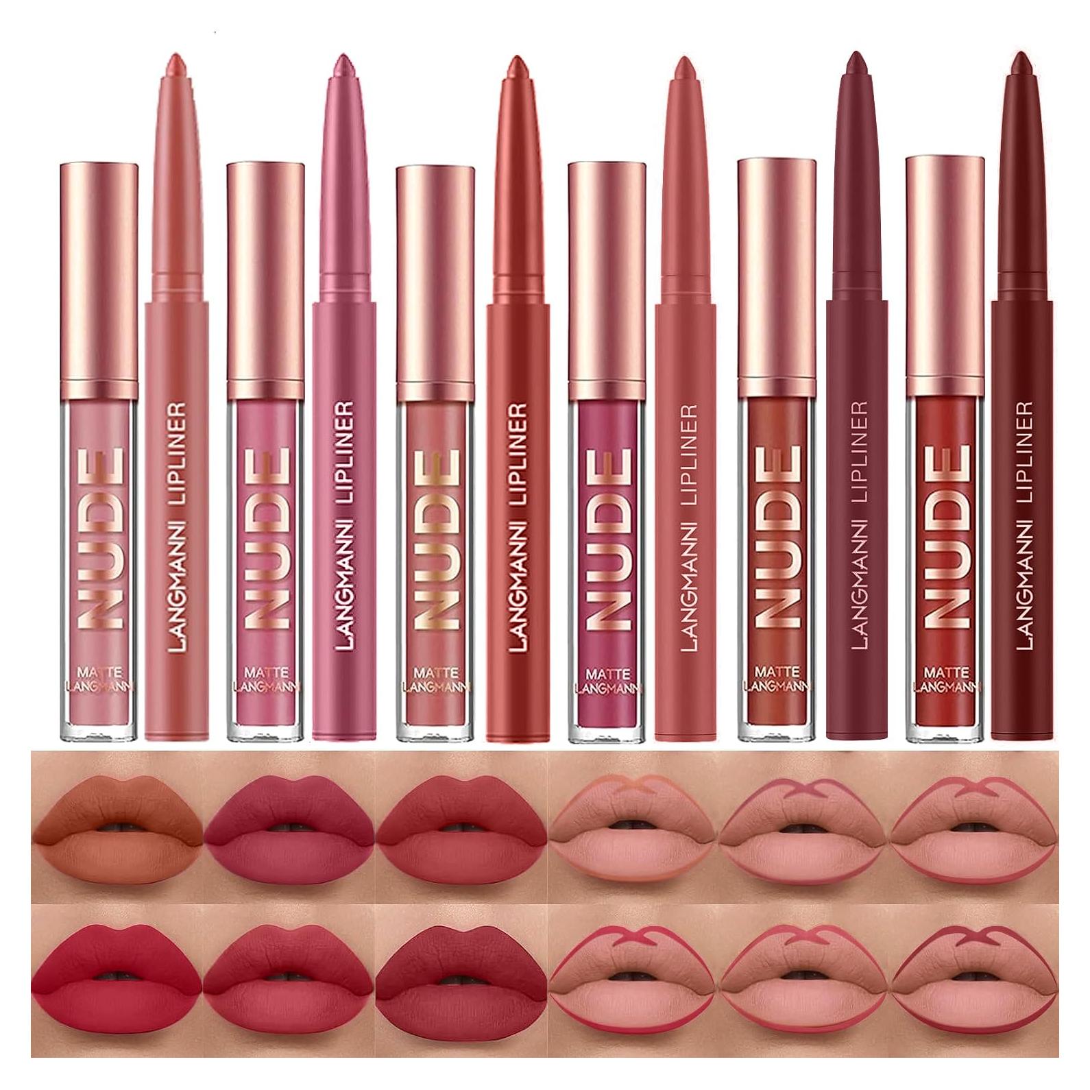 Set de Maquillaje LANGMANNI: 6 Pintalabios Mate y Lápices