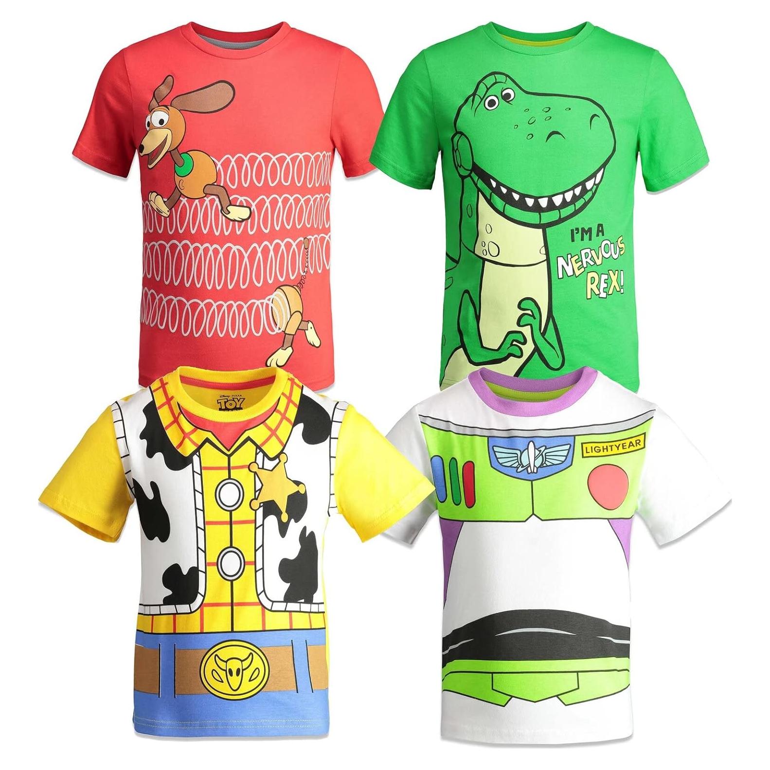 Paquete de 4 camisetas Disney niños Rex Slinky Dog Buzz Lightyear