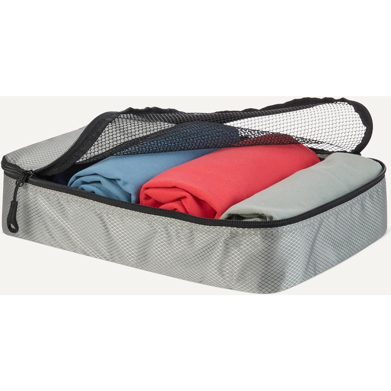 Conjunto de 4 Cubos de Empaque Medianos Amazon Essentials Gris