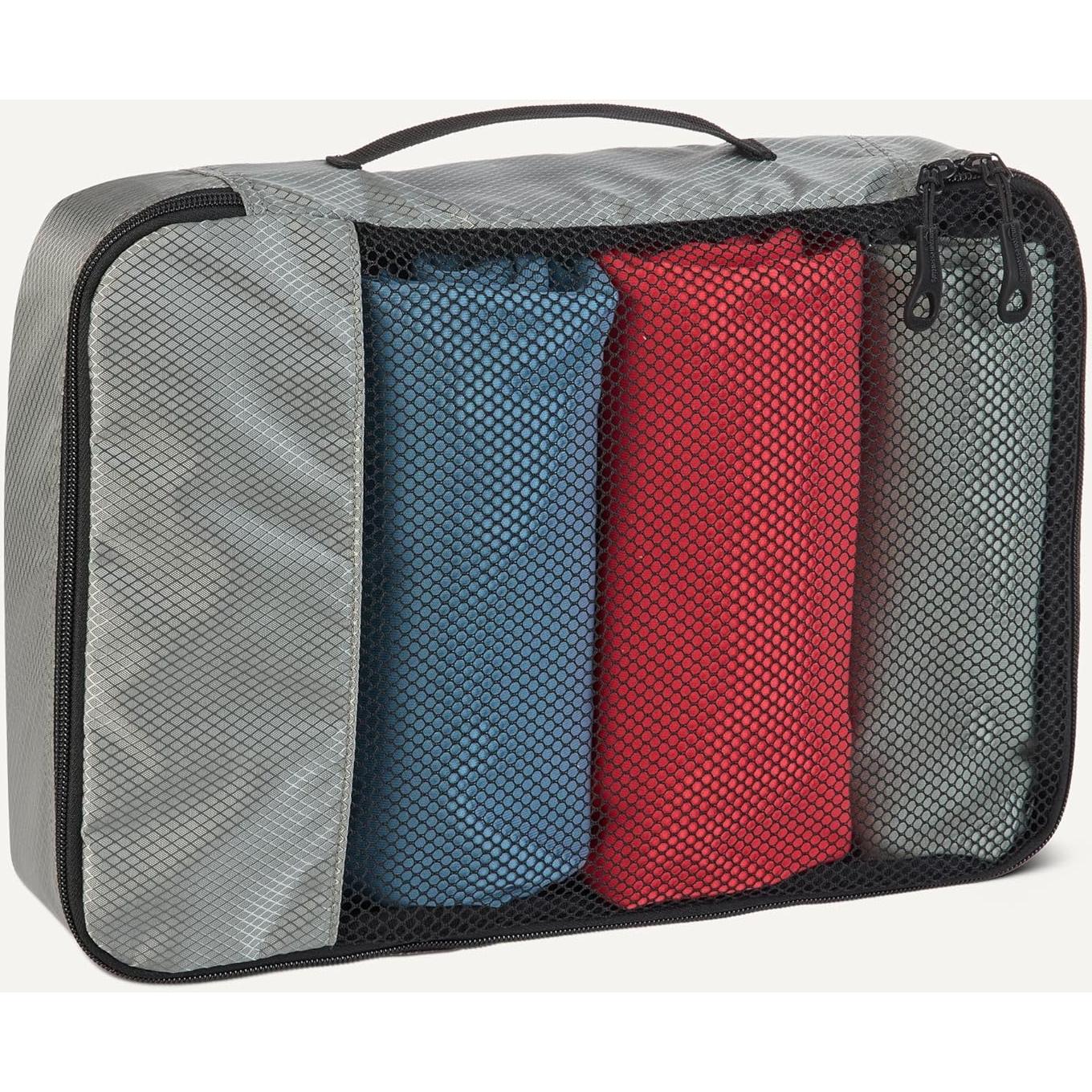 Conjunto de 4 Cubos de Empaque Medianos Amazon Essentials Gris