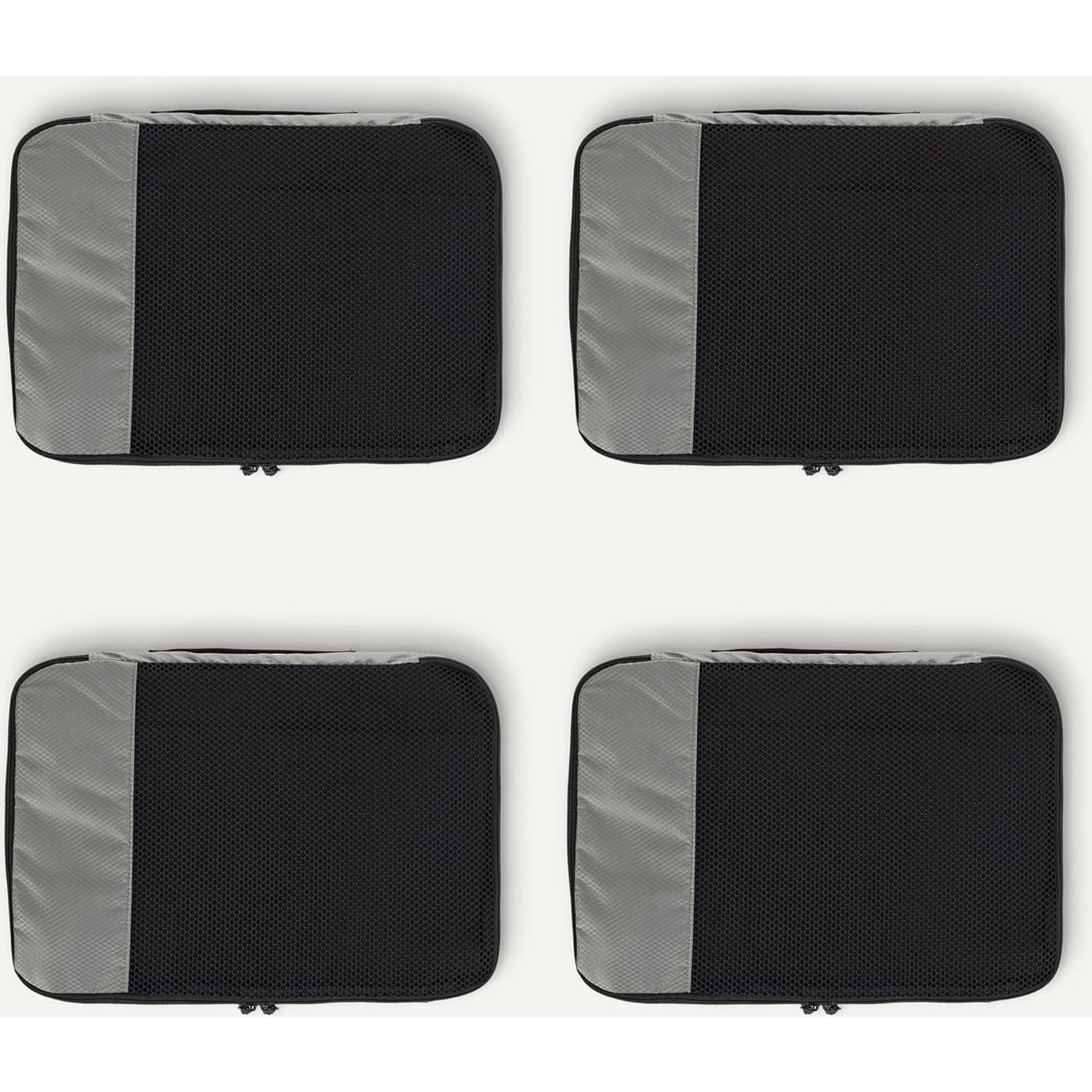 Conjunto de 4 Cubos de Empaque Medianos Amazon Essentials Gris