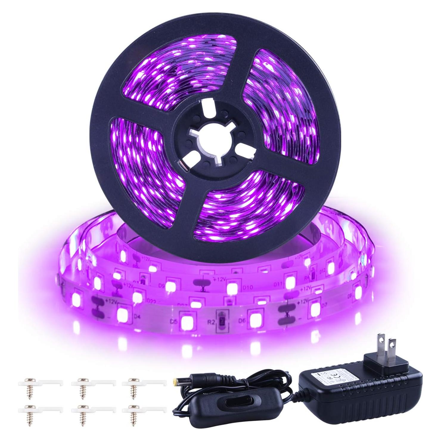 Tira de Luz LED Ontesik 6.1m 360 LEDs UV para Fiestas