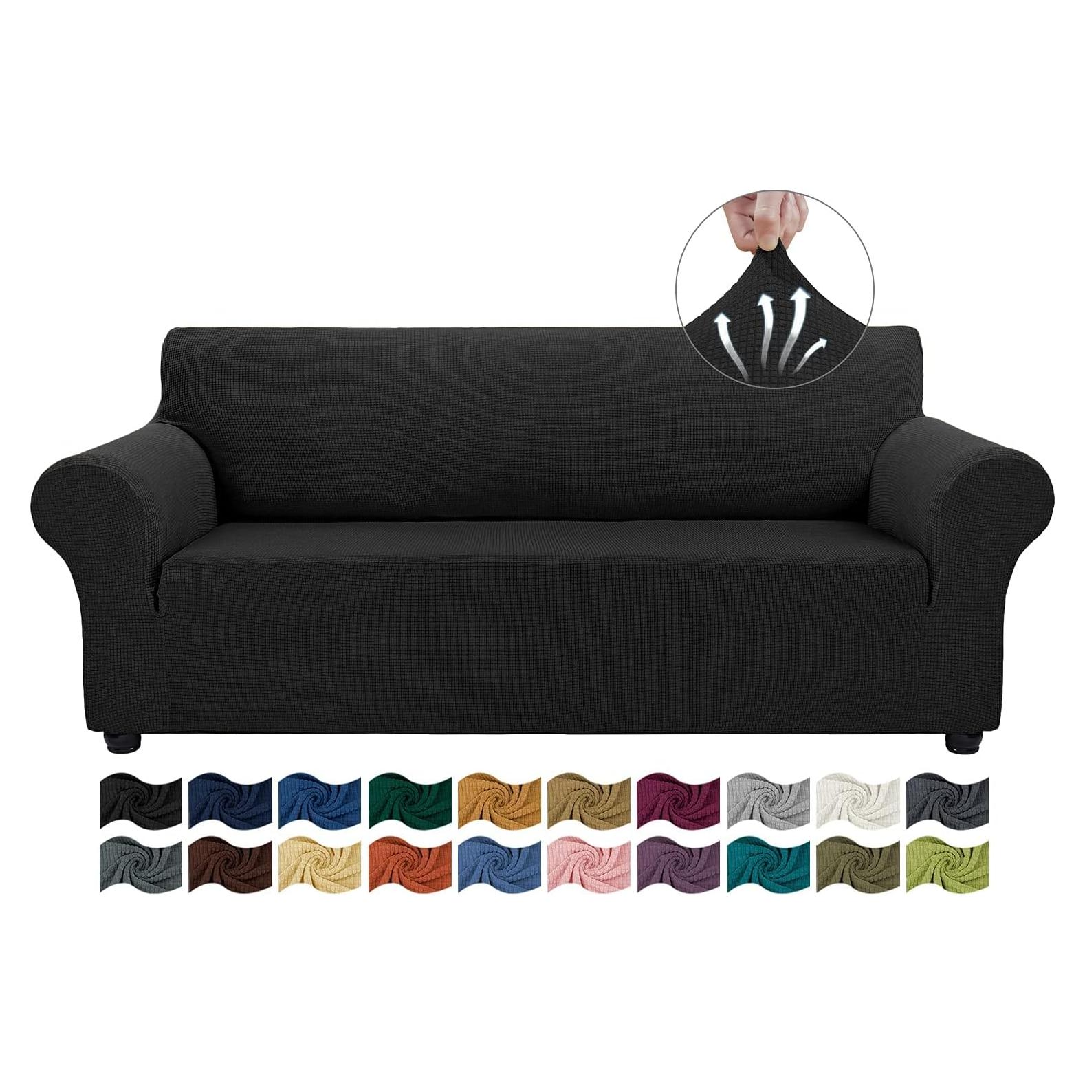 Funda de Sofá Asnomy Grande Negra Impermeable y Lavable