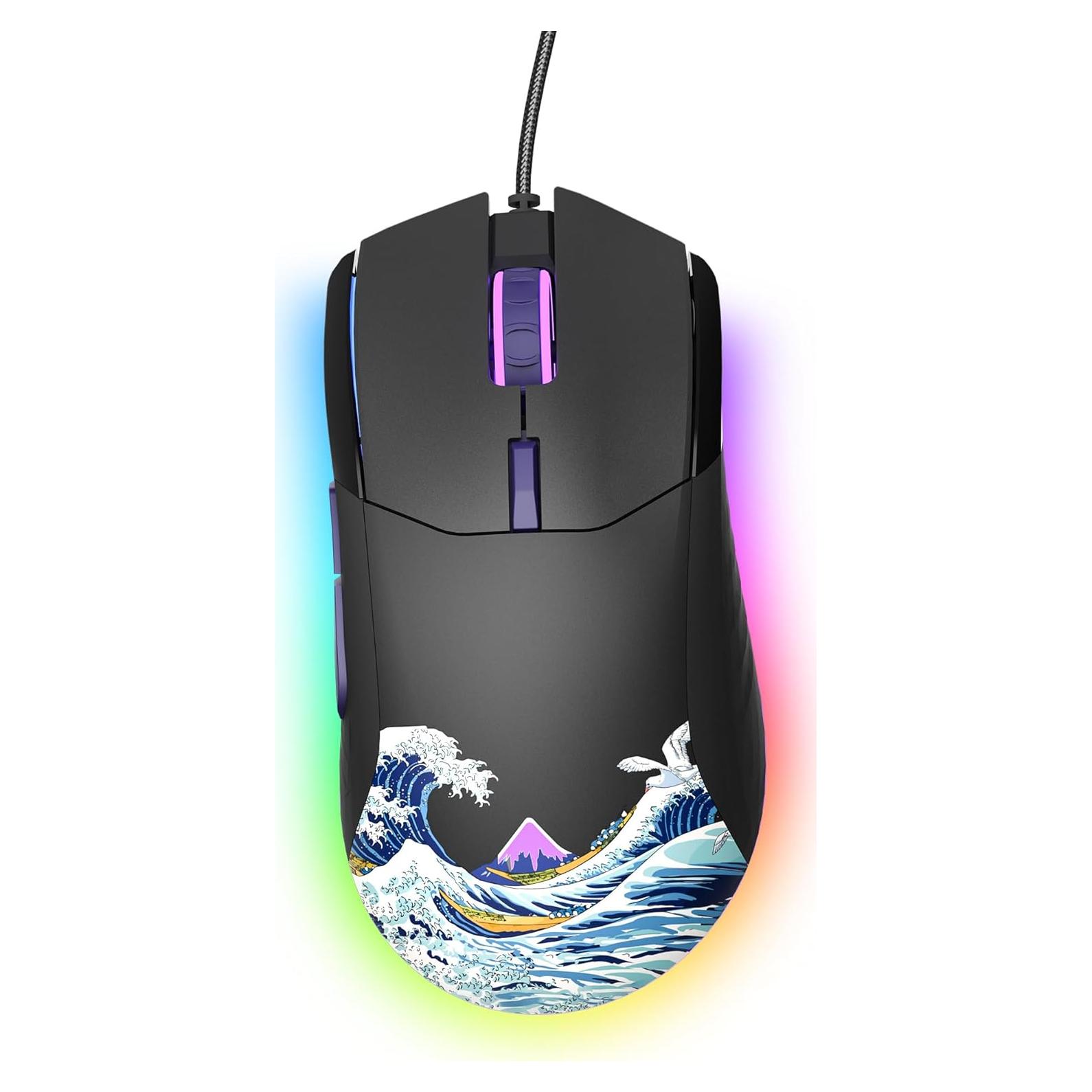 Ratón Gaming Womier Kanagawa RGB con Cable 12000 DPI