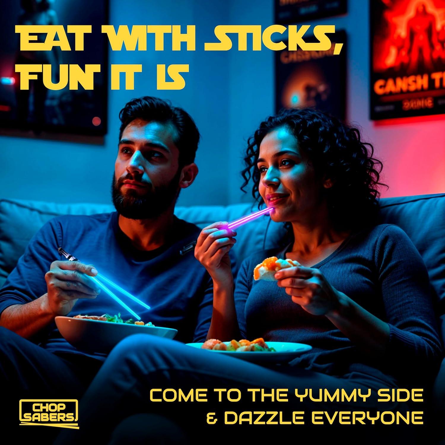 Palillos de Sable de Luz LED ChopSabers 26 cm 8 Modos Color