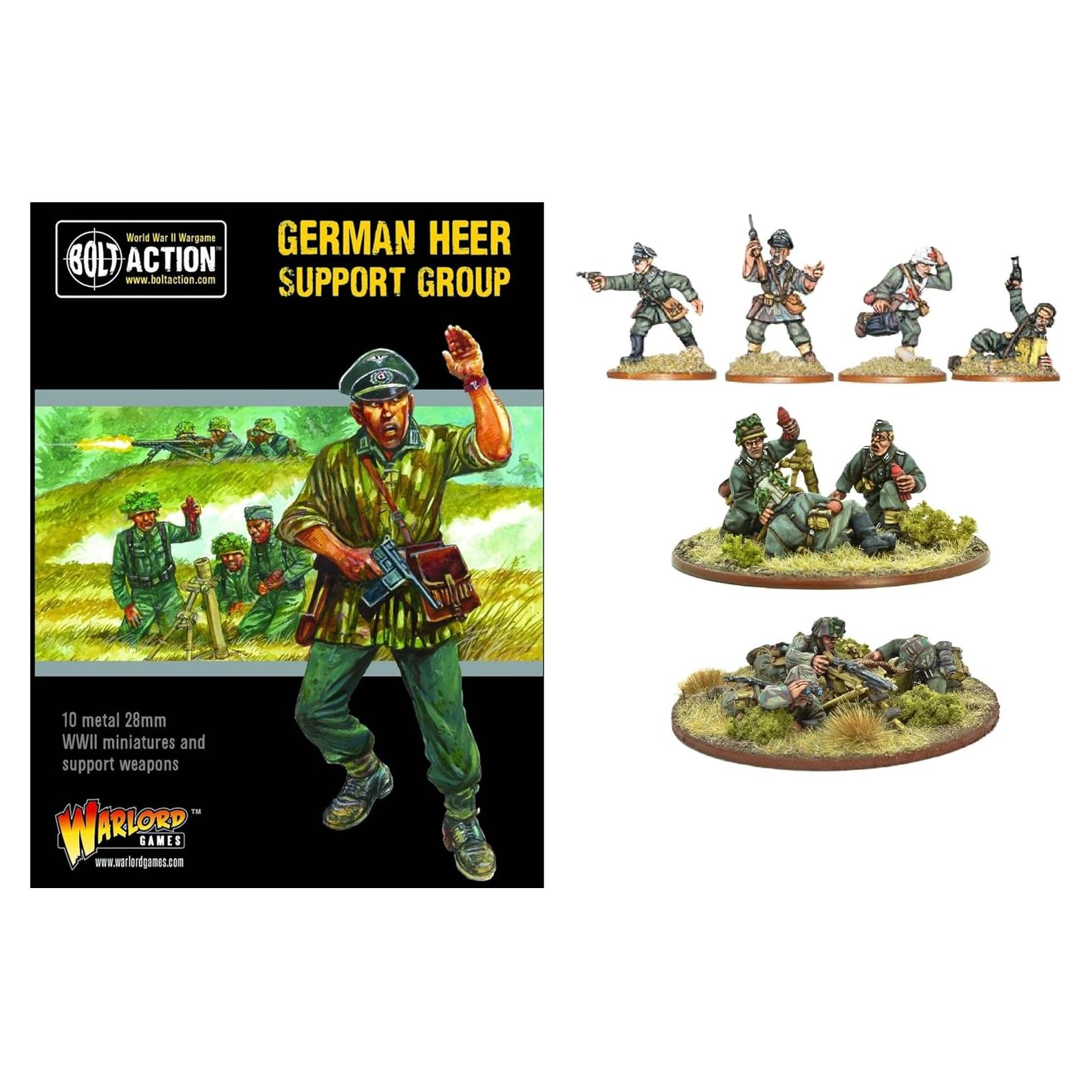Grupo de Apoyo del Heer Alemán Warlord Games 10 Miniaturas Metal