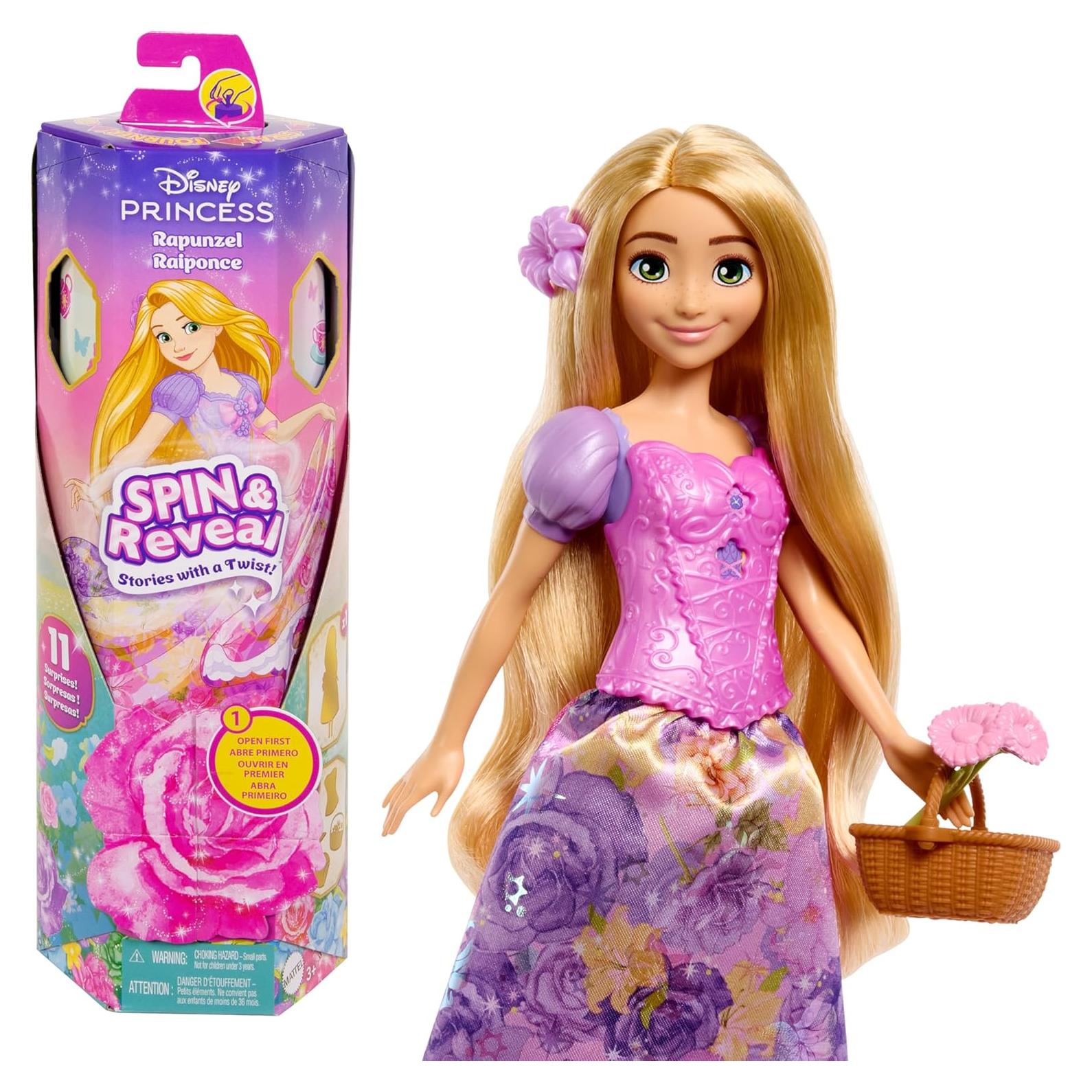 Muñeca Rapunzel Gira y Revela Mattel 11 Sorprisas 300g