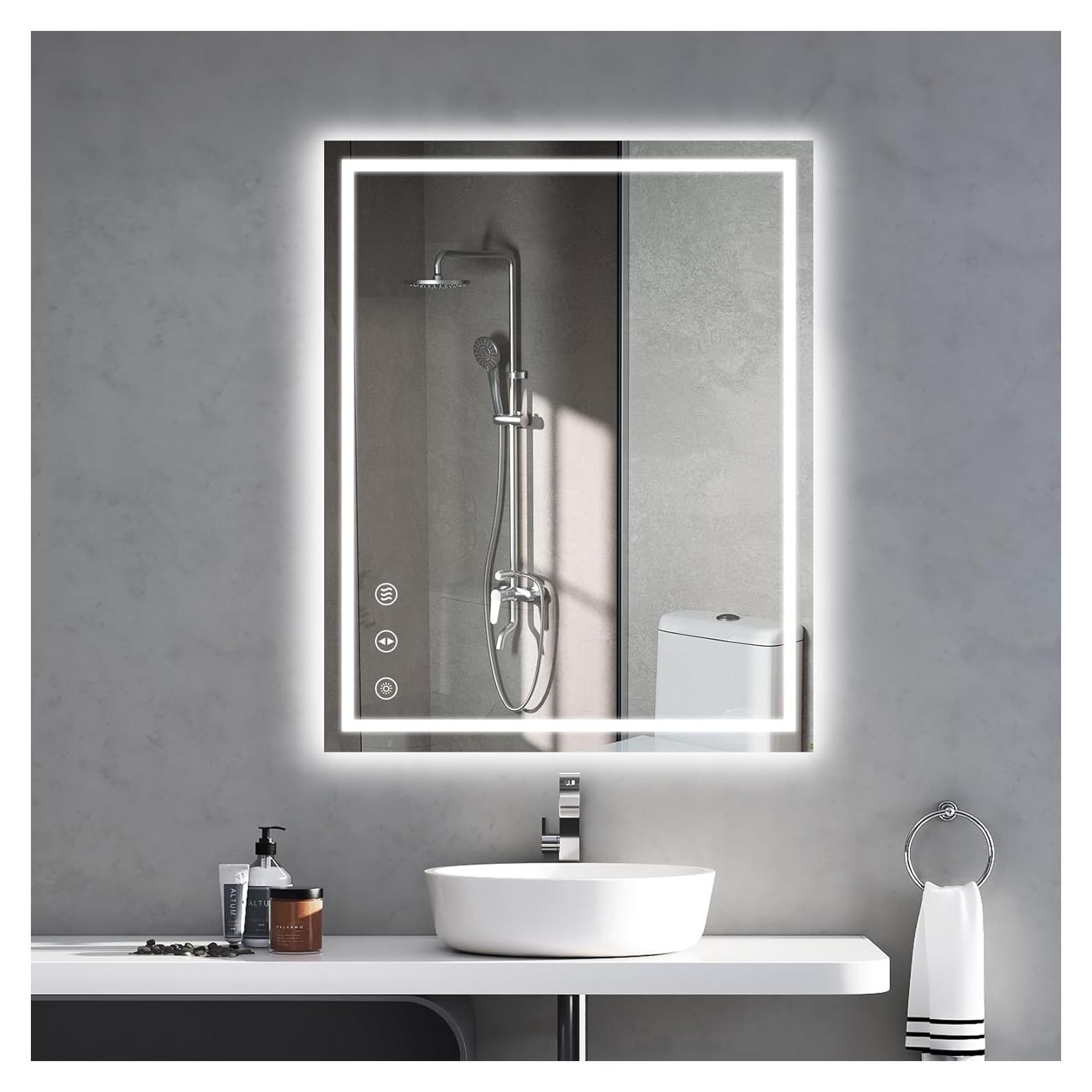 Espejo de Baño LED YOLEO 60x76cm Antivaho Regulable