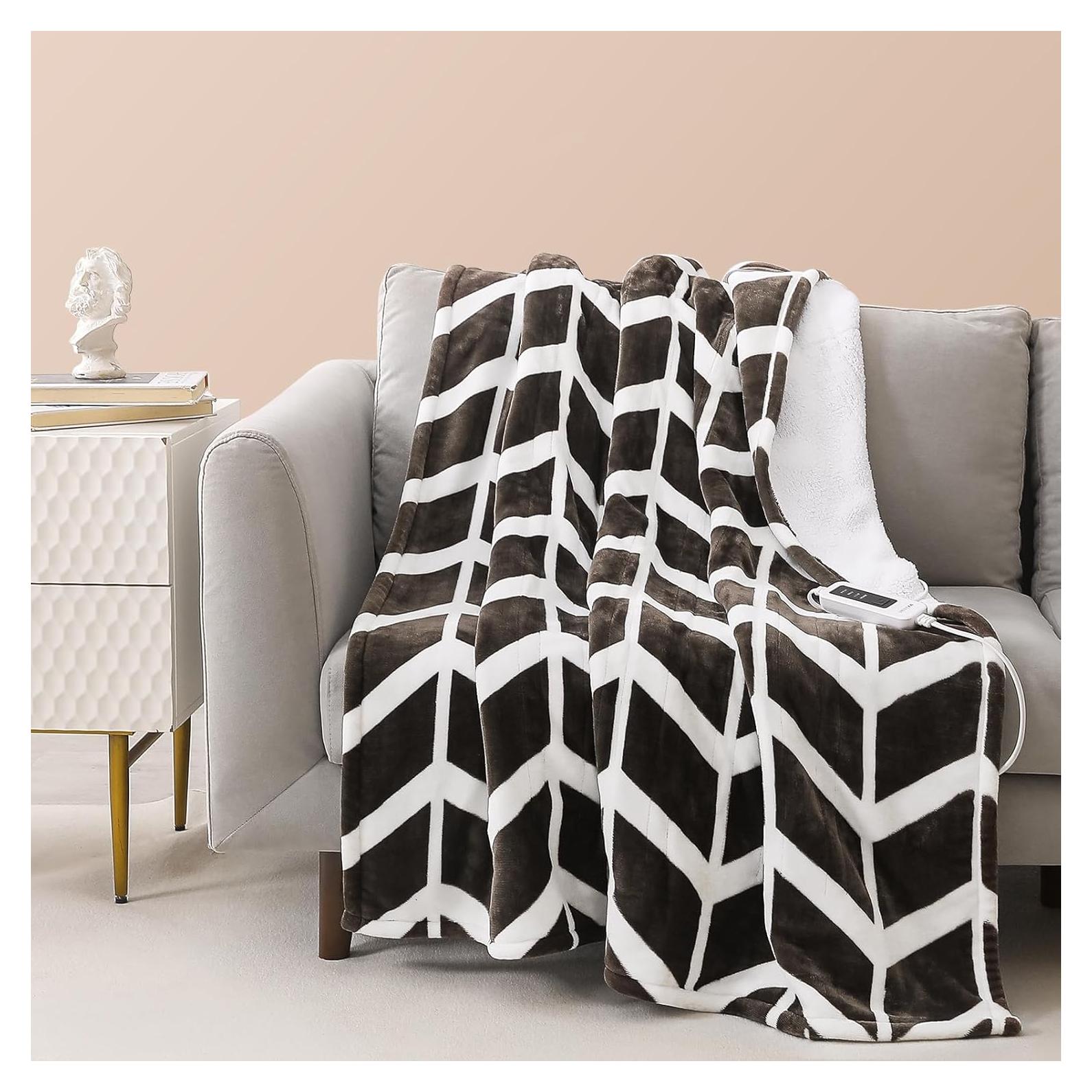 Manta Eléctrica VENTIMI 127x152 cm 4 Niveles Calor Café