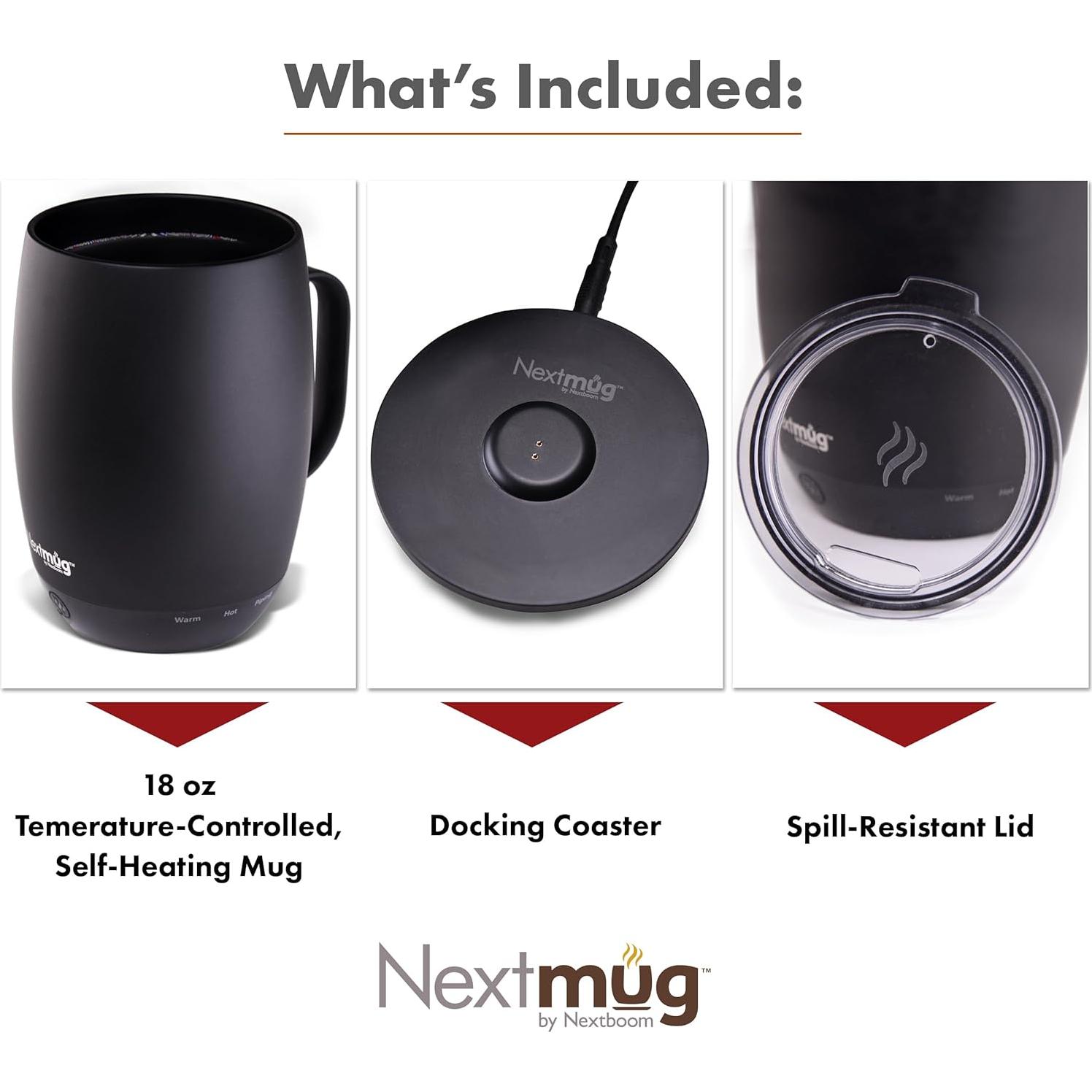 Nextmug Plus - Taza autocalentable 532 ml Negro