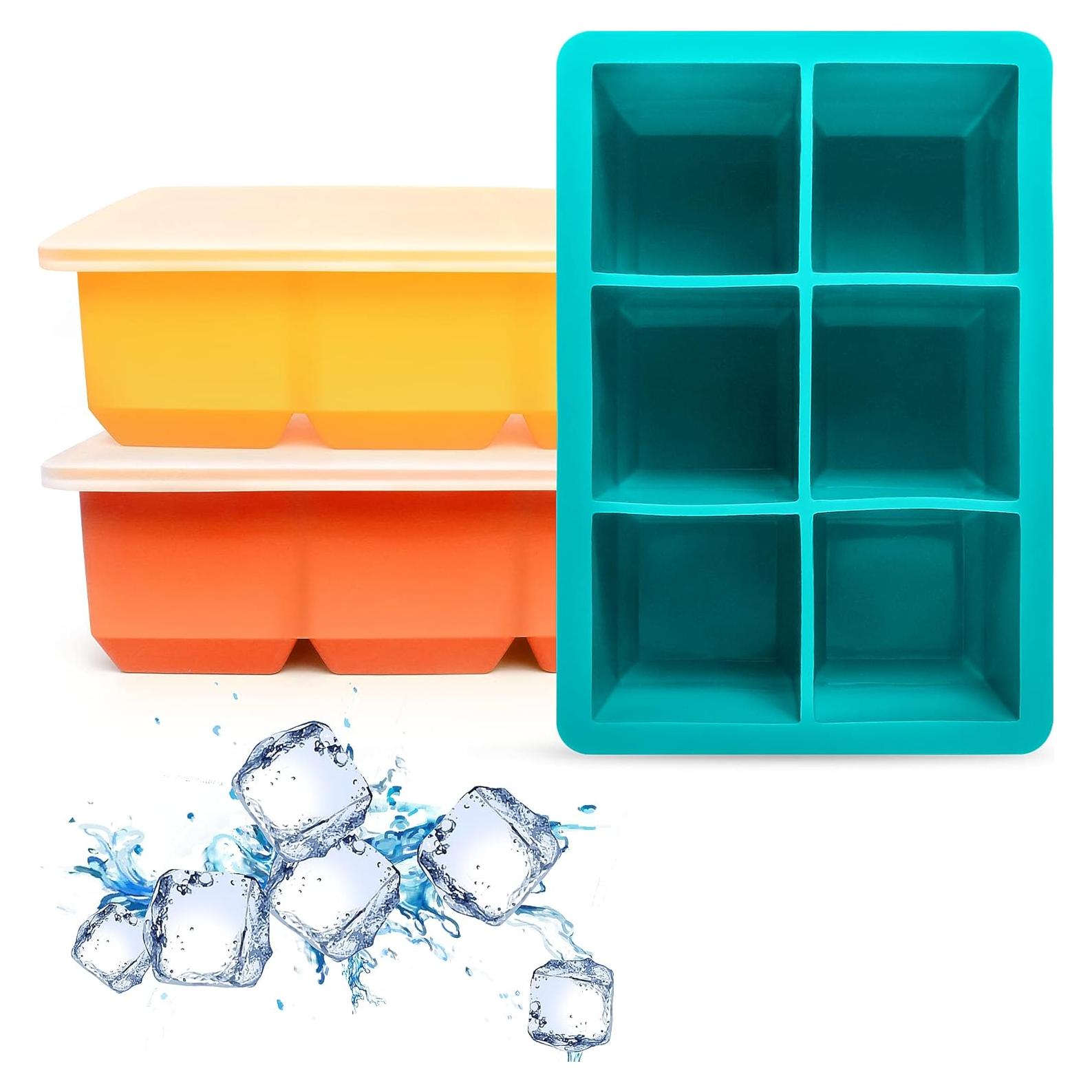 Bandejas de Hielo de Silicona Excnorm - 3 Piezas, 6 Cavidades