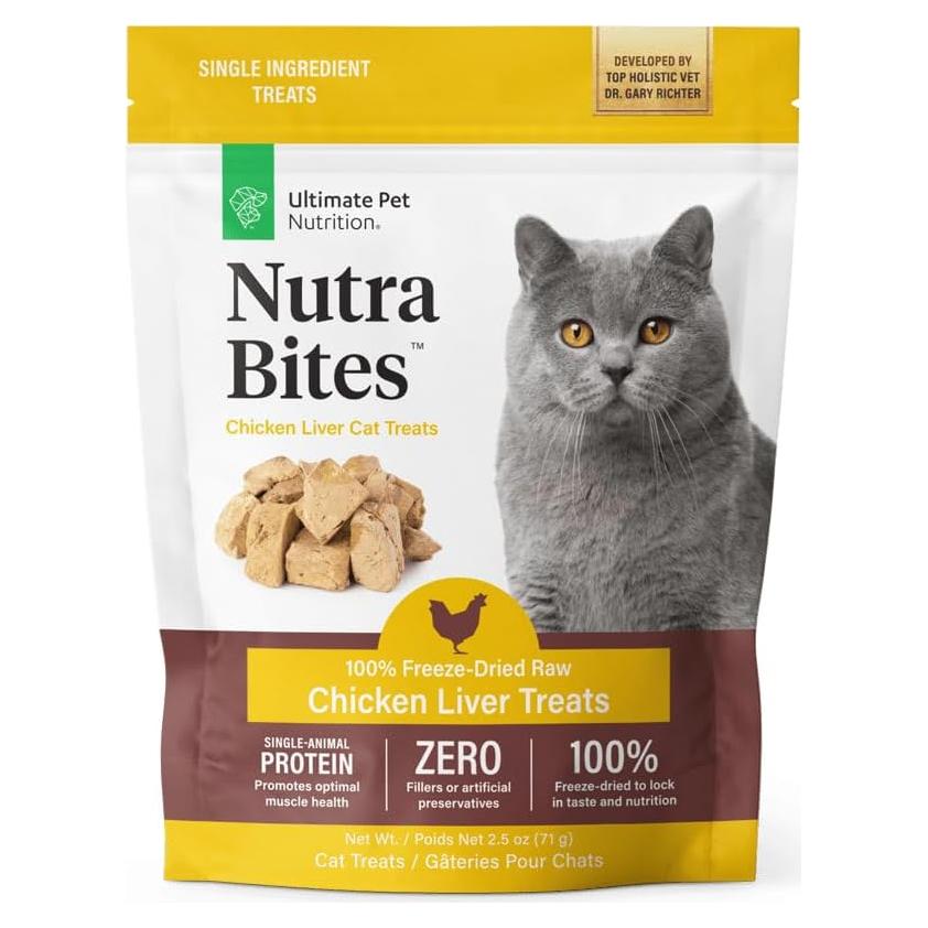 Golosinas Liofilizadas para Gatos Nutra Bites 70g Hígado de Pollo