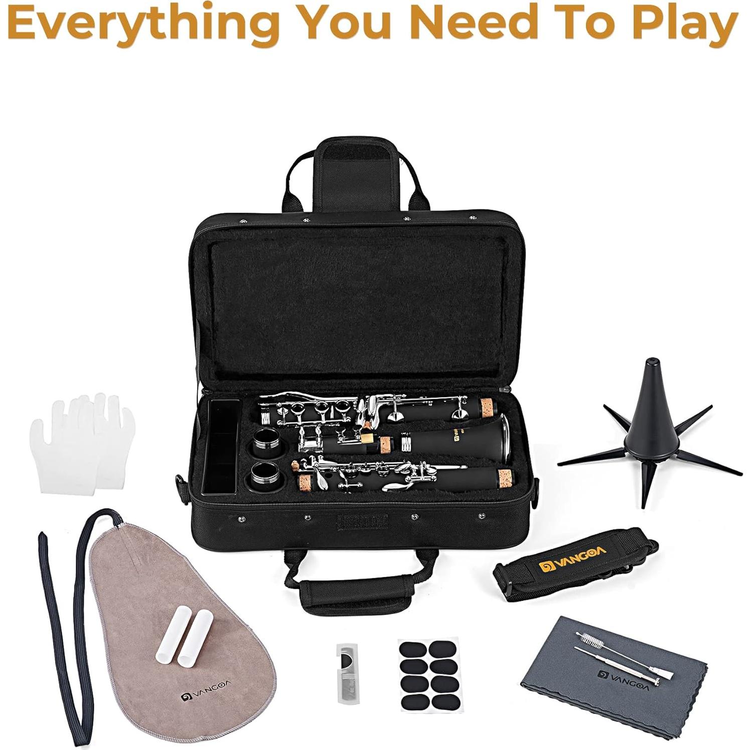 Clarinete Bb Vangoa para Principiantes con Estuche y Accesorios