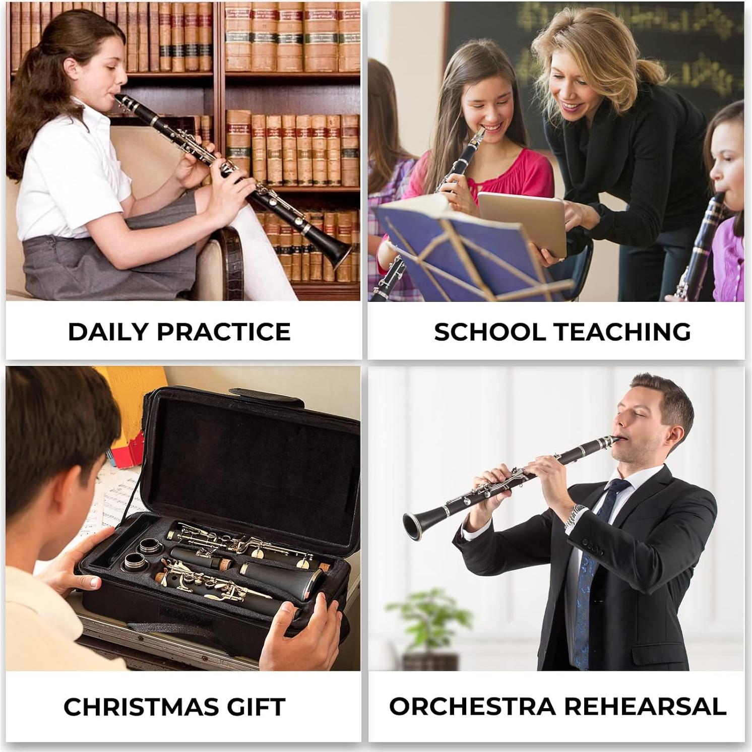 Clarinete Bb Vangoa para Principiantes con Estuche y Accesorios