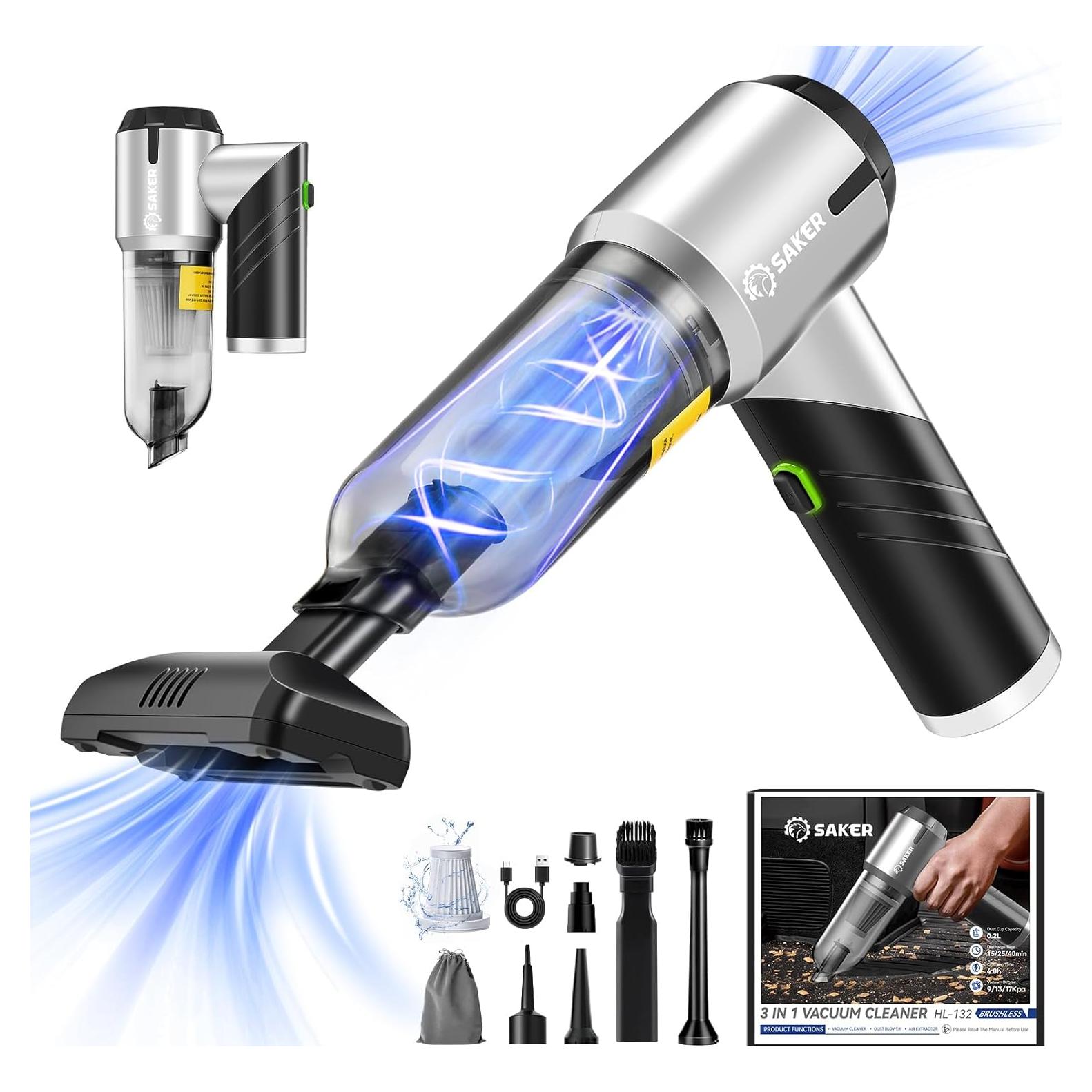 Aspiradora de Mano Saker HL132 Inalámbrica 17000PA Plegable