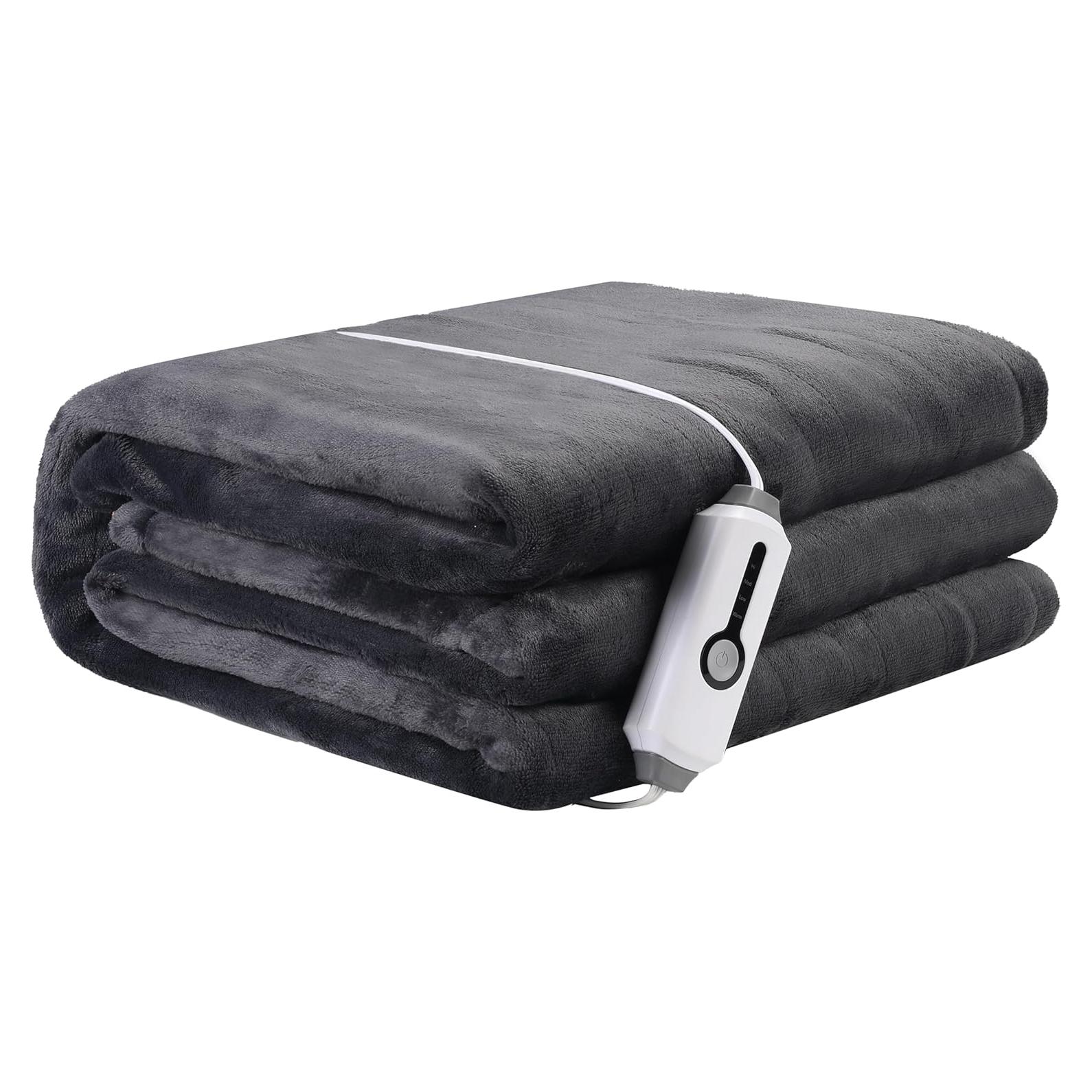 Manta Eléctrica Calentada LaffyLo 213x183 cm 4 Niveles Gris