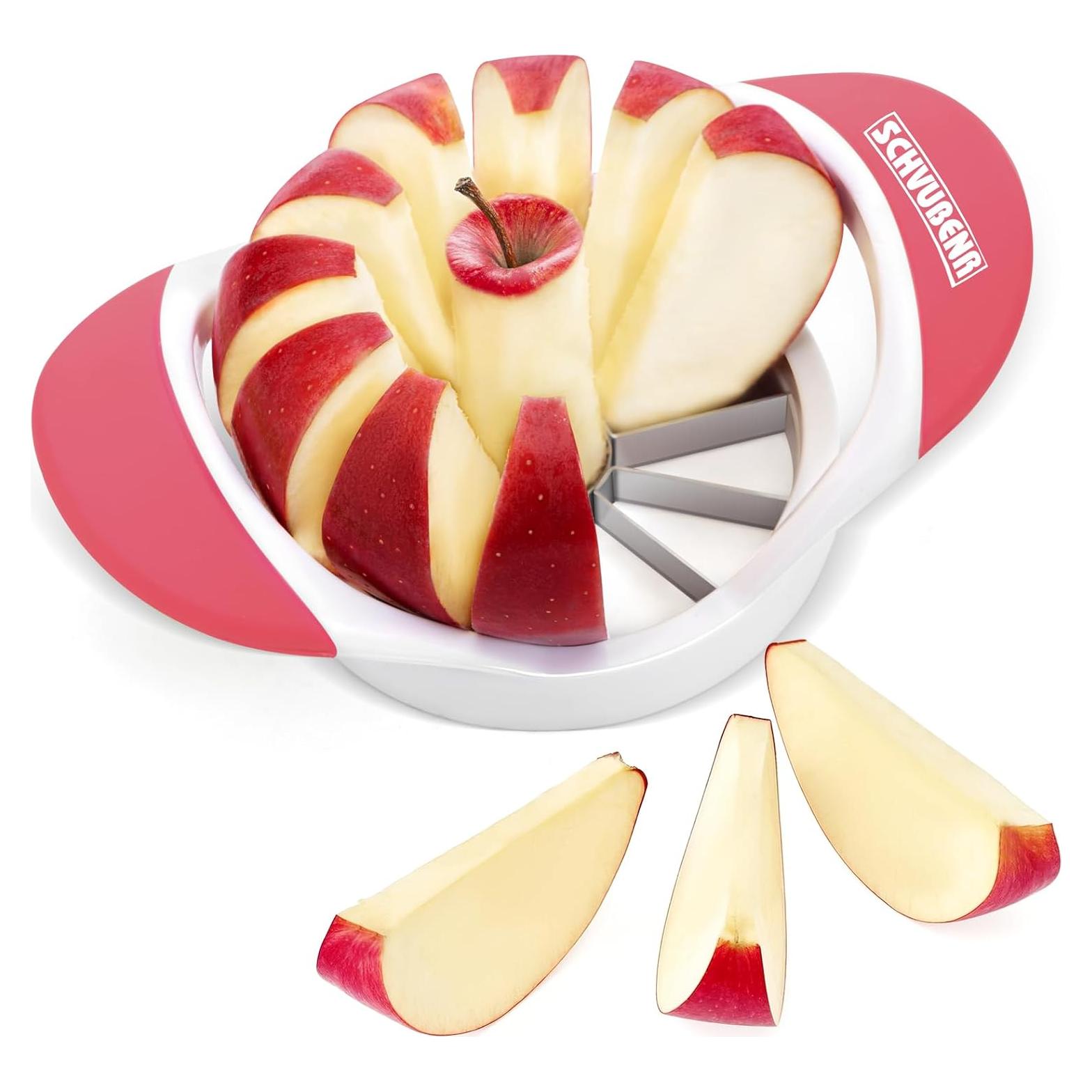 Cortador de Manzanas SCHVUBENR 12 Cuchillas Acero Inoxidable Rosa