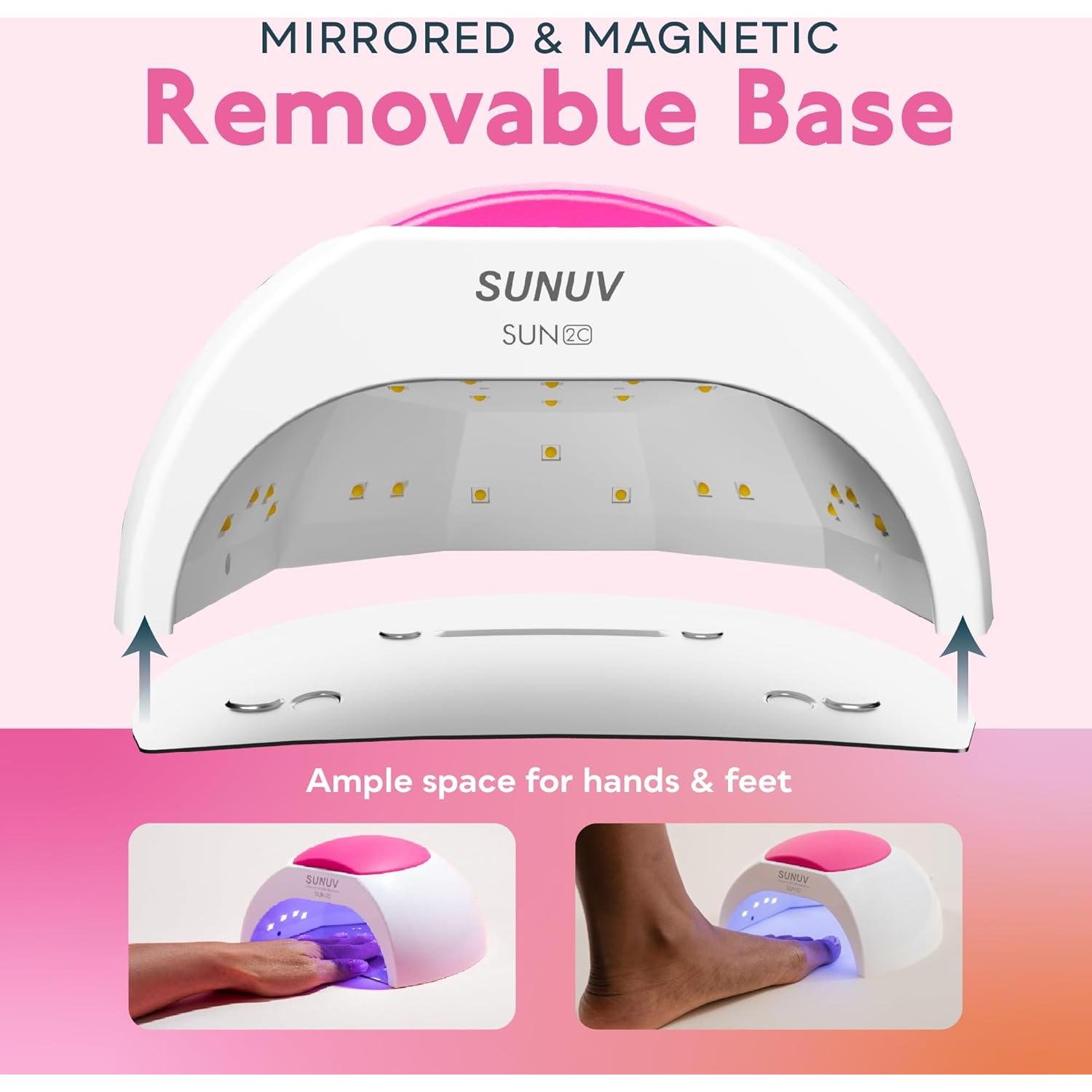 Lámpara UV LED SUNUV SUN2C 48W Rosa con Temporizador