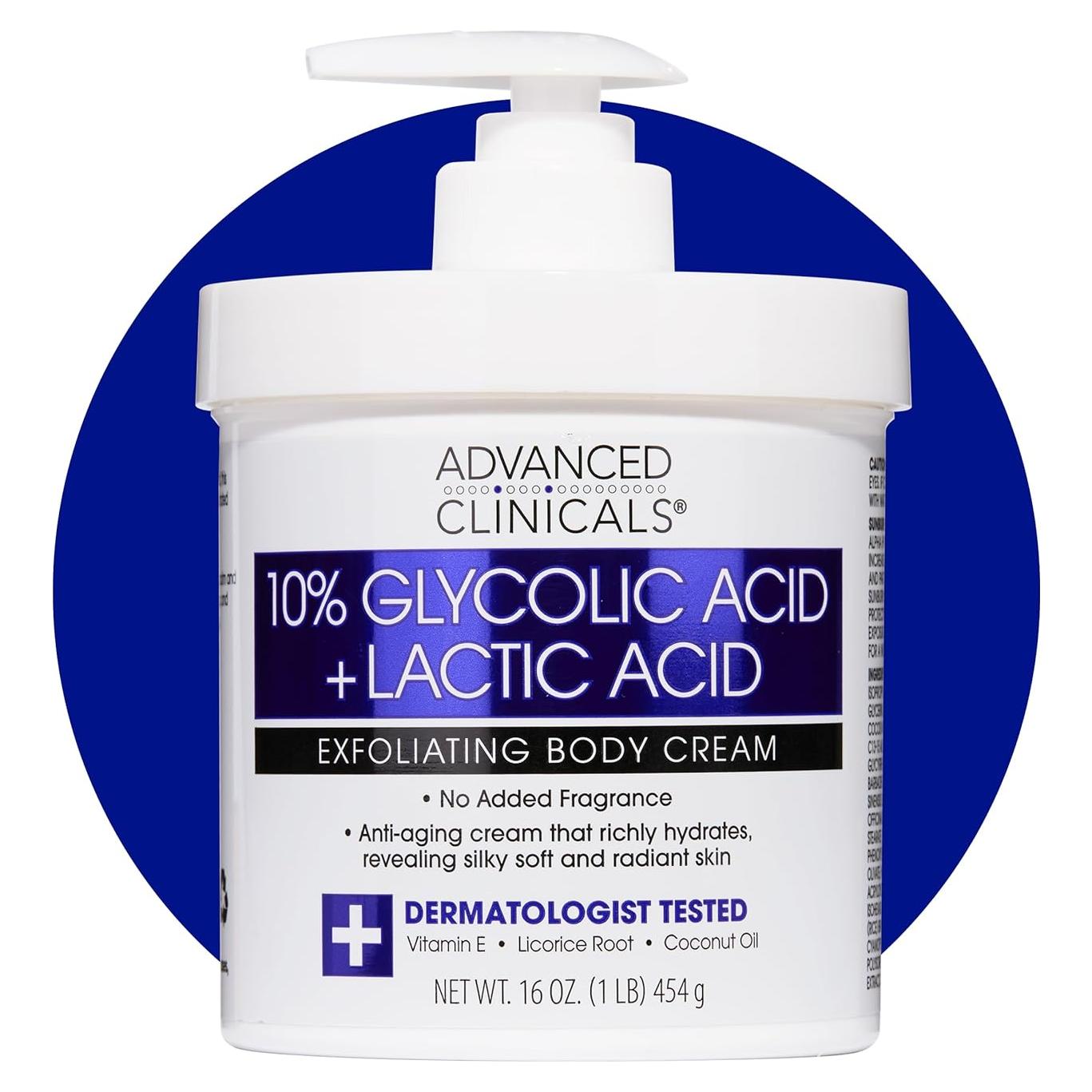 Crema Exfoliante Corporal Advanced Clinicals 453.6 g AHA