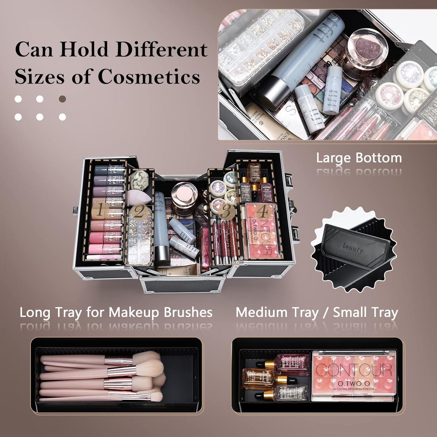 Estuche de Maquillaje Profesional Frenessa Negro 25x17.8x23.5cm