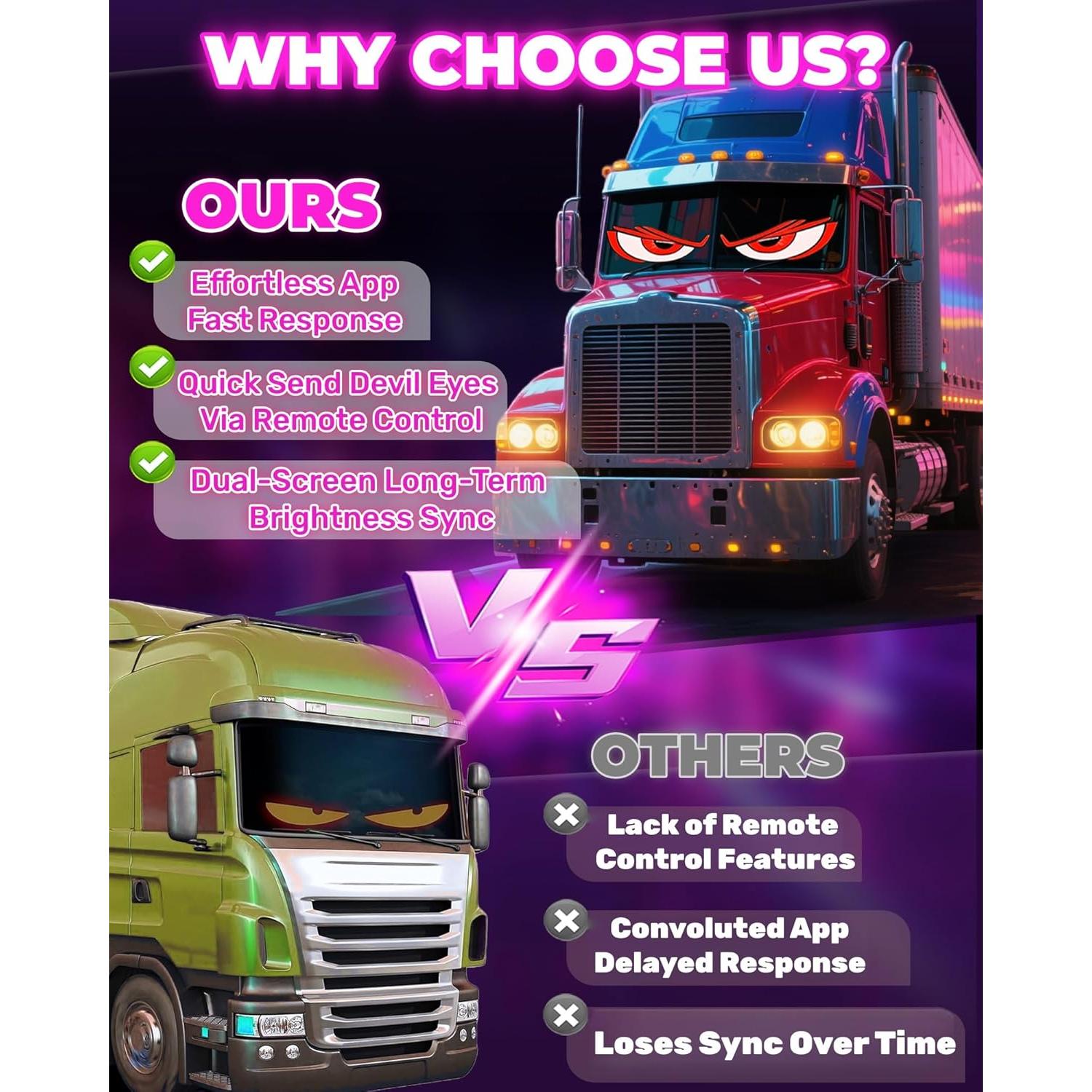 Ojos LED del Diablo YOUBISON 2PCS 58x13 cm Multicolor